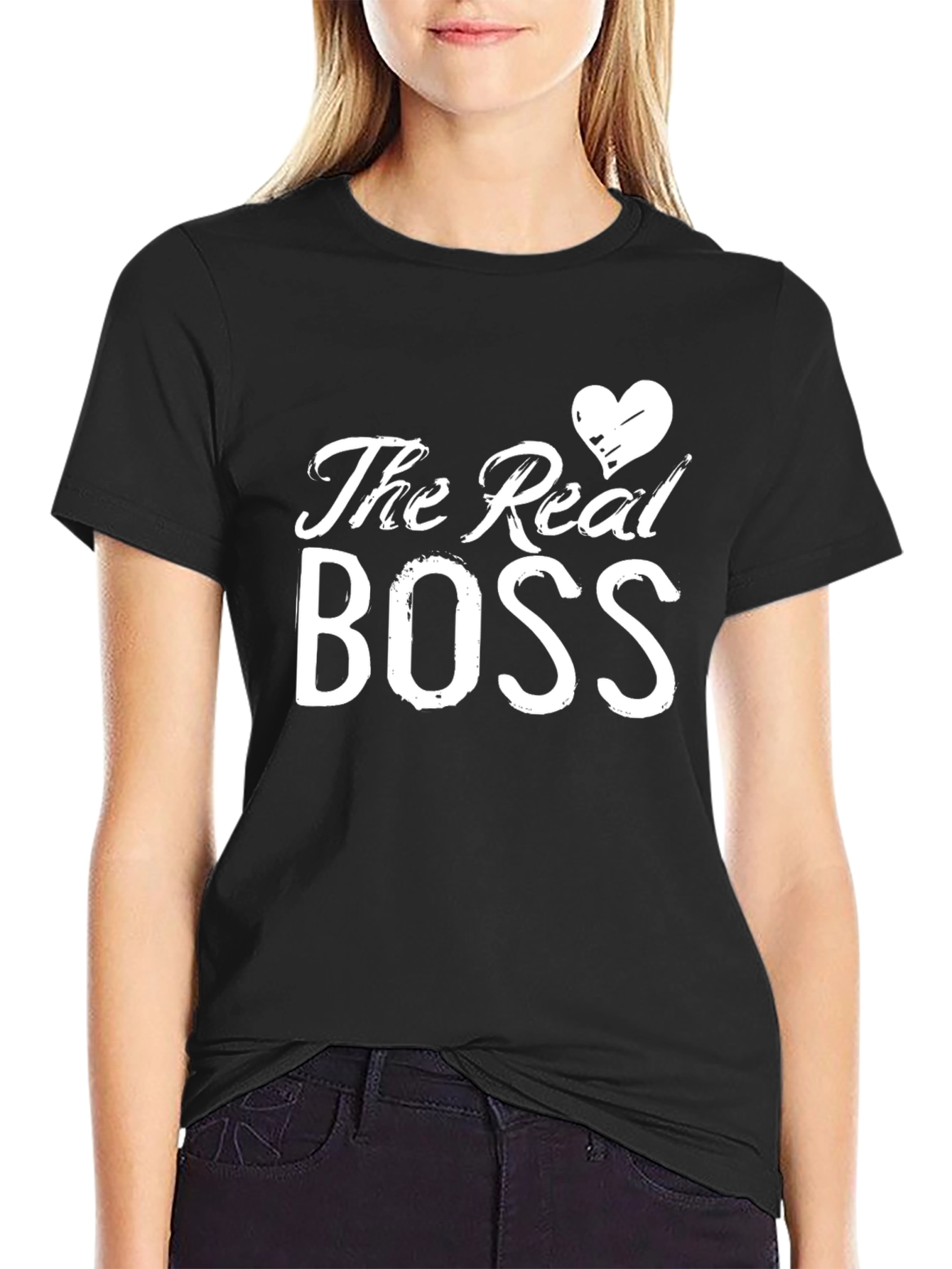 The Real Boss Graphic T-Shirt - Mens Short Sleeve Crew Neck Tee