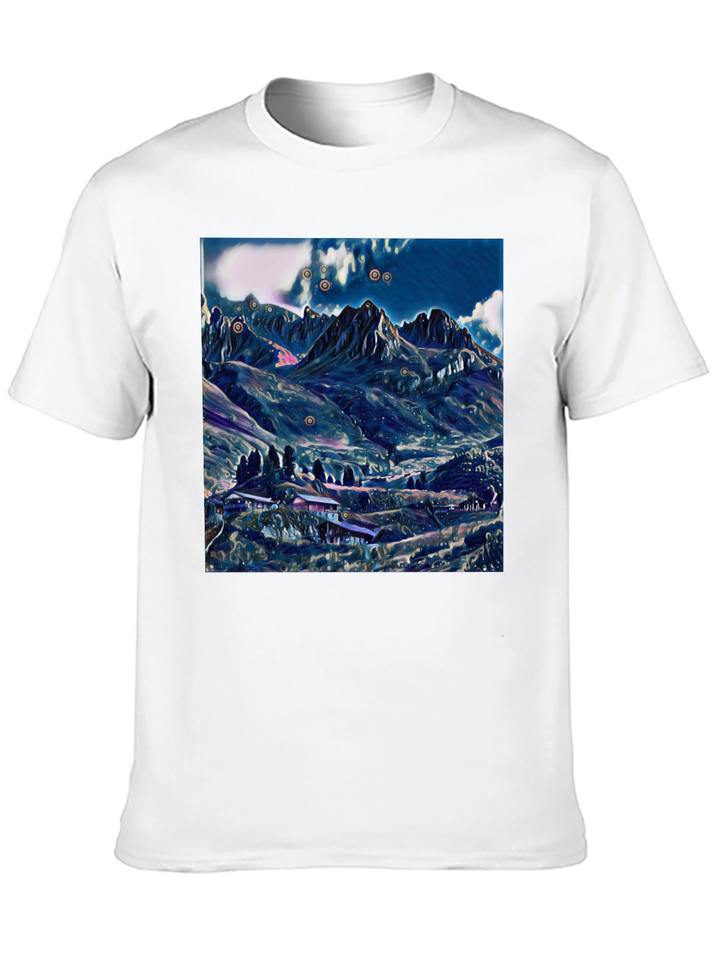 Mountain Landscape Graphic Tee - Black