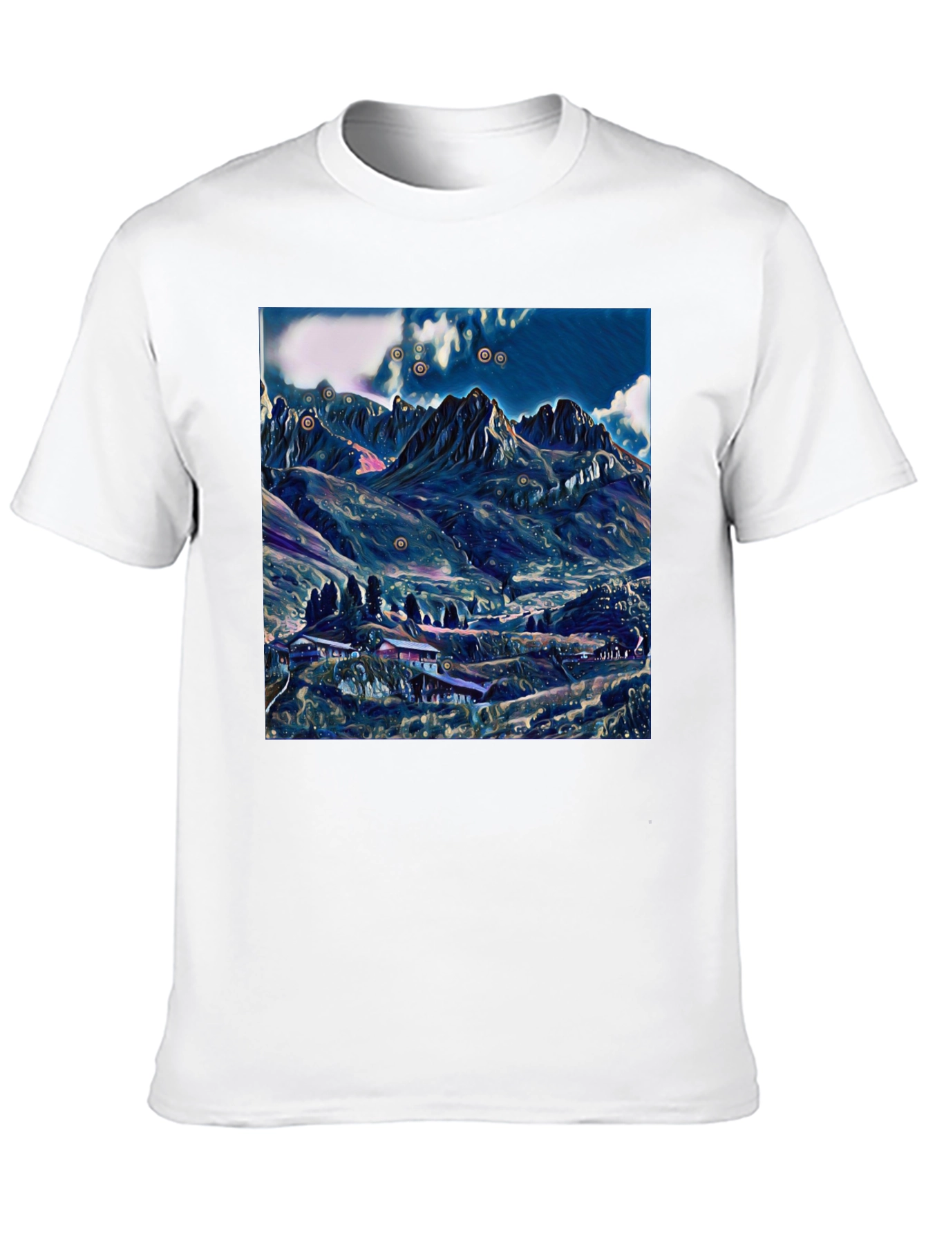 Mountain Landscape Graphic Tee - Black