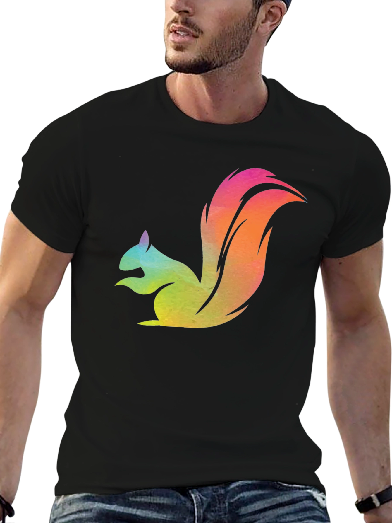Colorful Squirrel Graphic T-Shirt