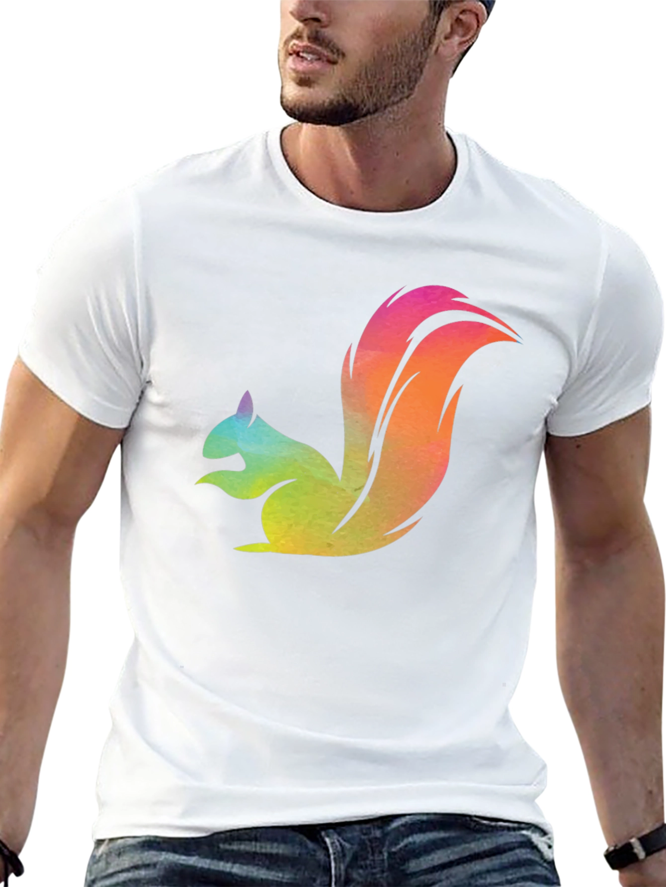 Colorful Squirrel Graphic T-Shirt