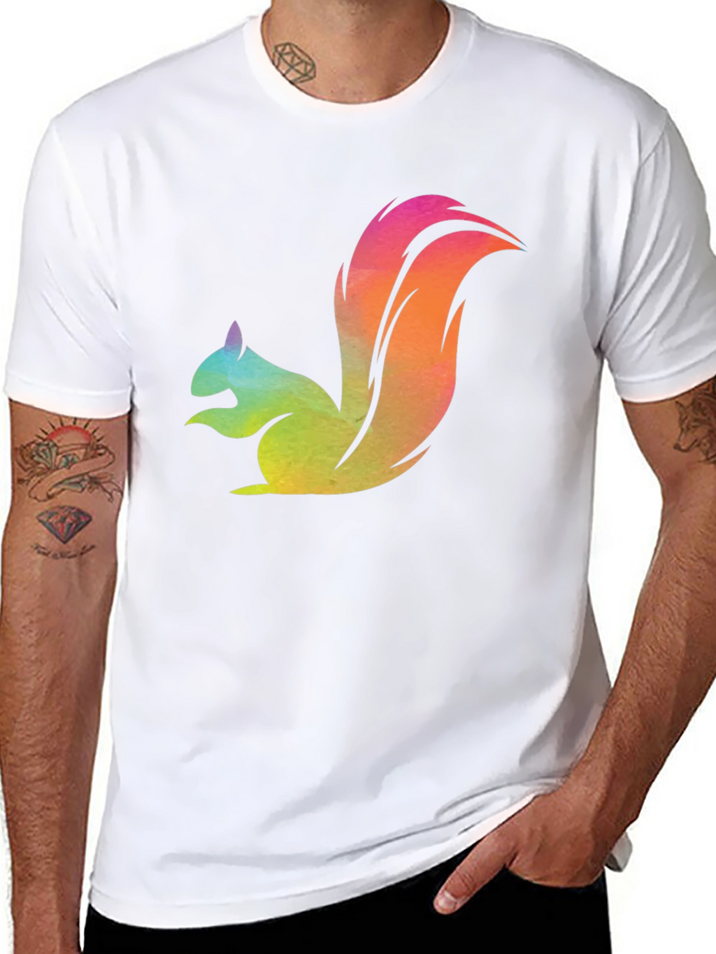 Colorful Squirrel Graphic T-Shirt