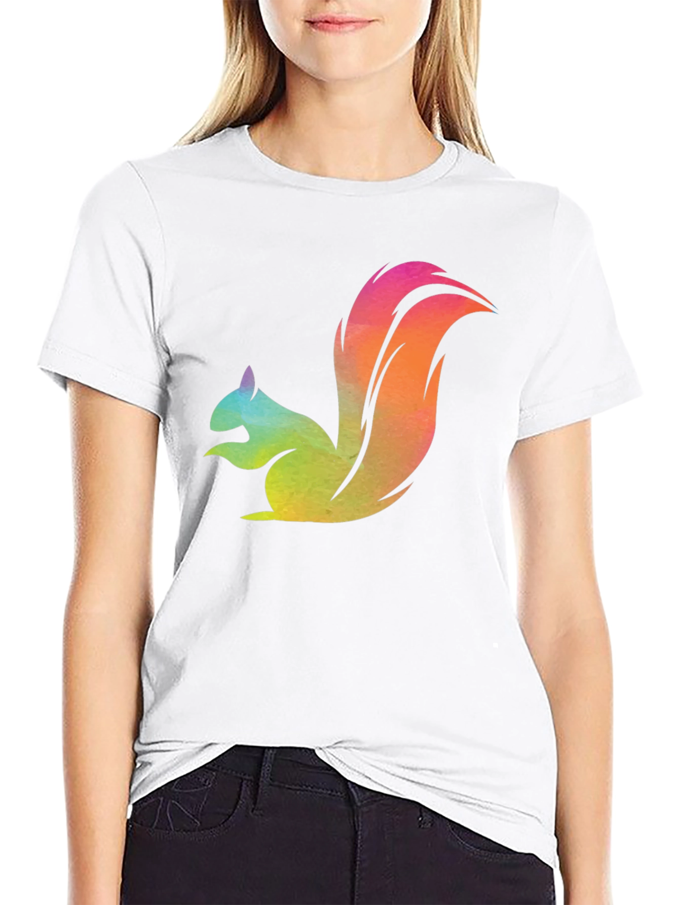 Colorful Squirrel Graphic T-Shirt