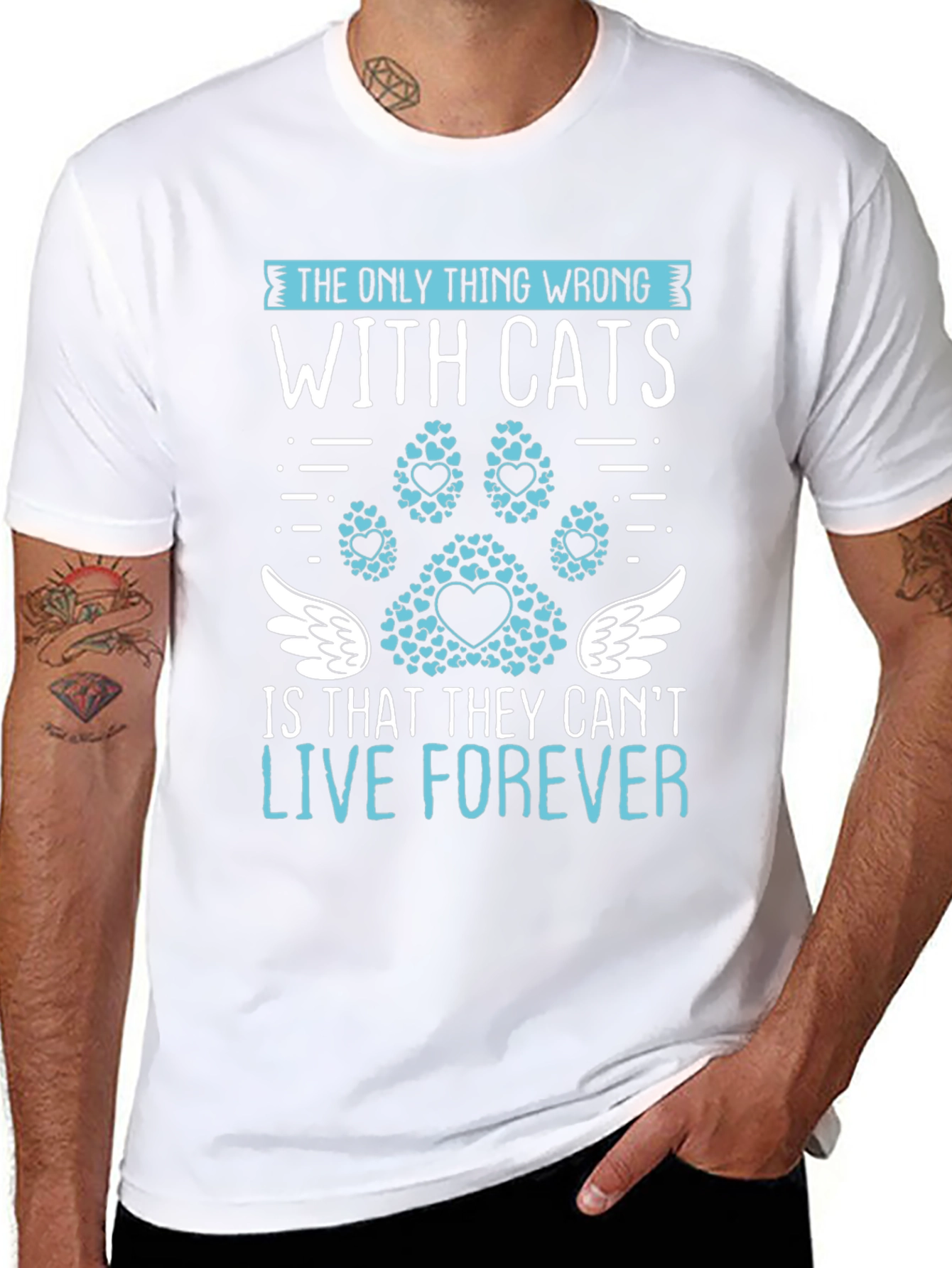 Cat Lover T-Shirt: Live Forever Tee