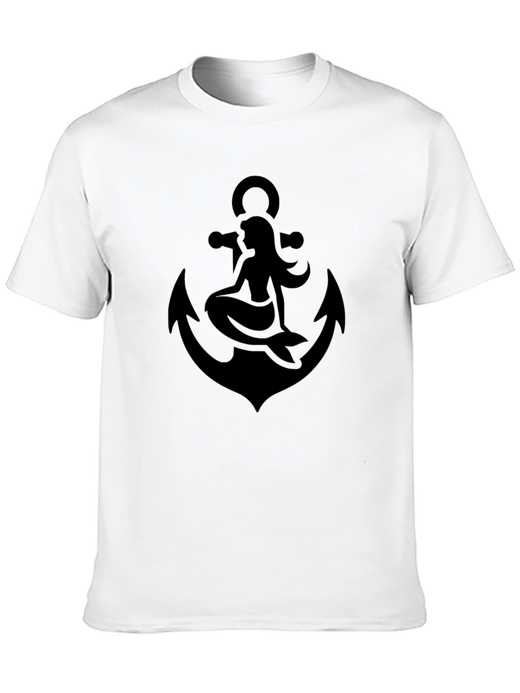 Mermaid Anchor Graphic Tee - Classic Black T-Shirt
