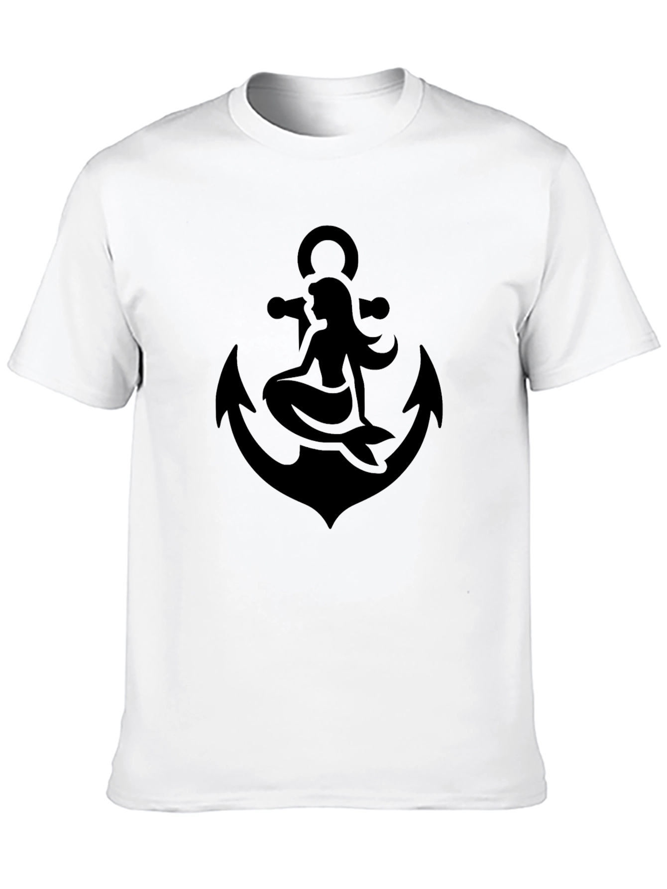 Mermaid Anchor Graphic Tee - Classic Black T-Shirt