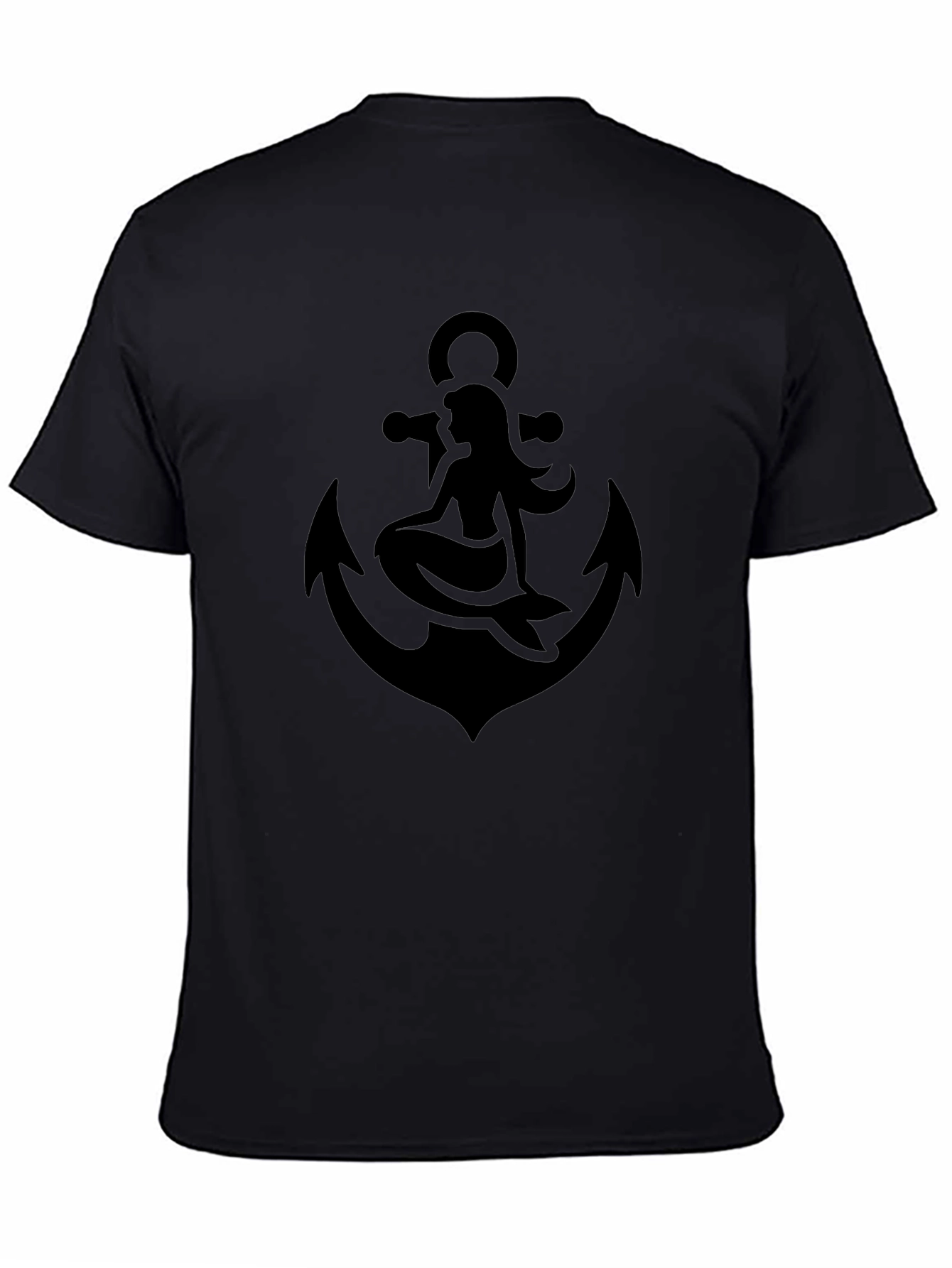 Mermaid Anchor Graphic Tee - Classic Black T-Shirt