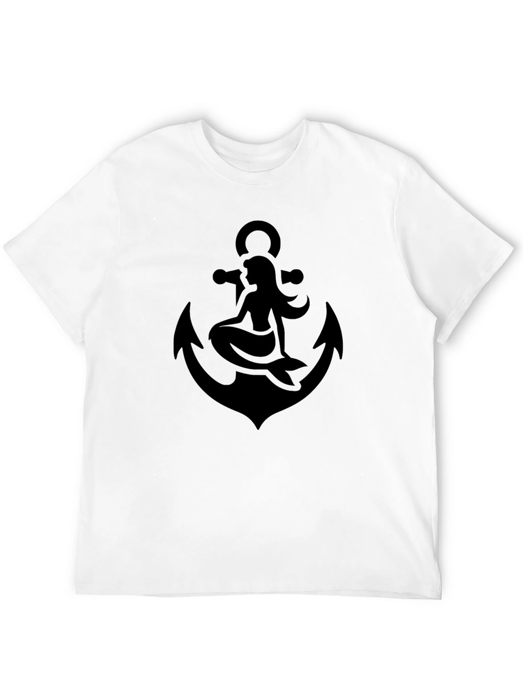 Mermaid Anchor Graphic Tee - Classic Black T-Shirt
