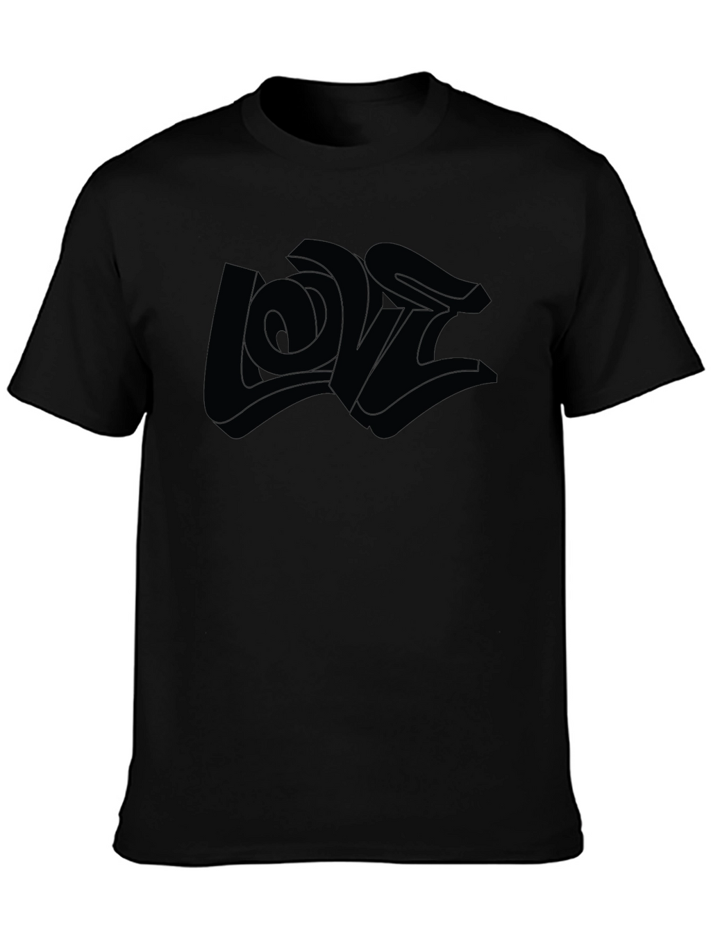 Monochrome Graphic Tee - 3D Love Design