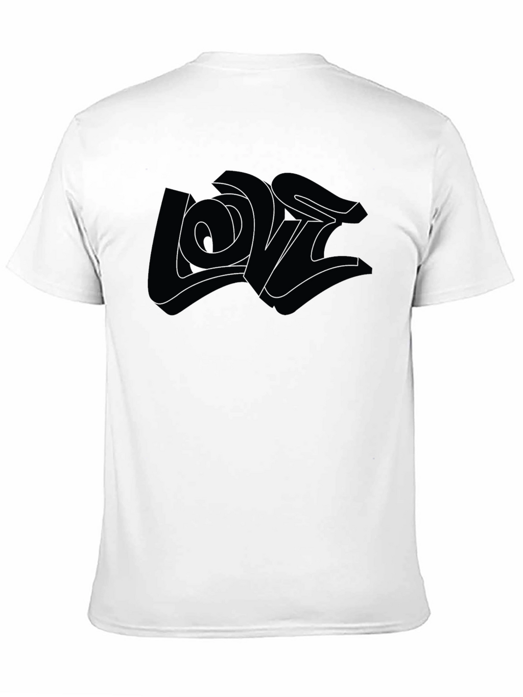 Monochrome Graphic Tee - 3D Love Design