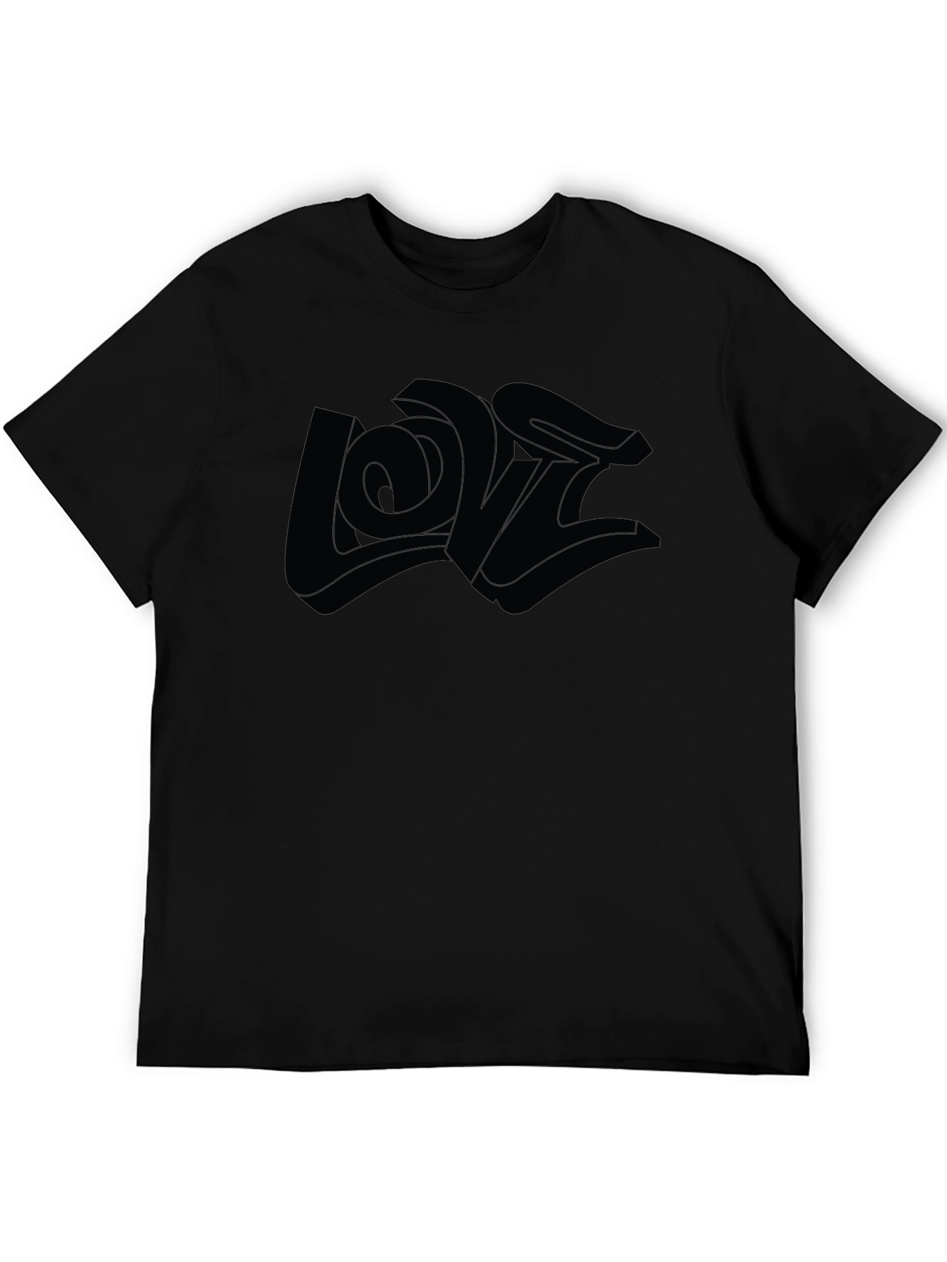 Monochrome Graphic Tee - 3D Love Design