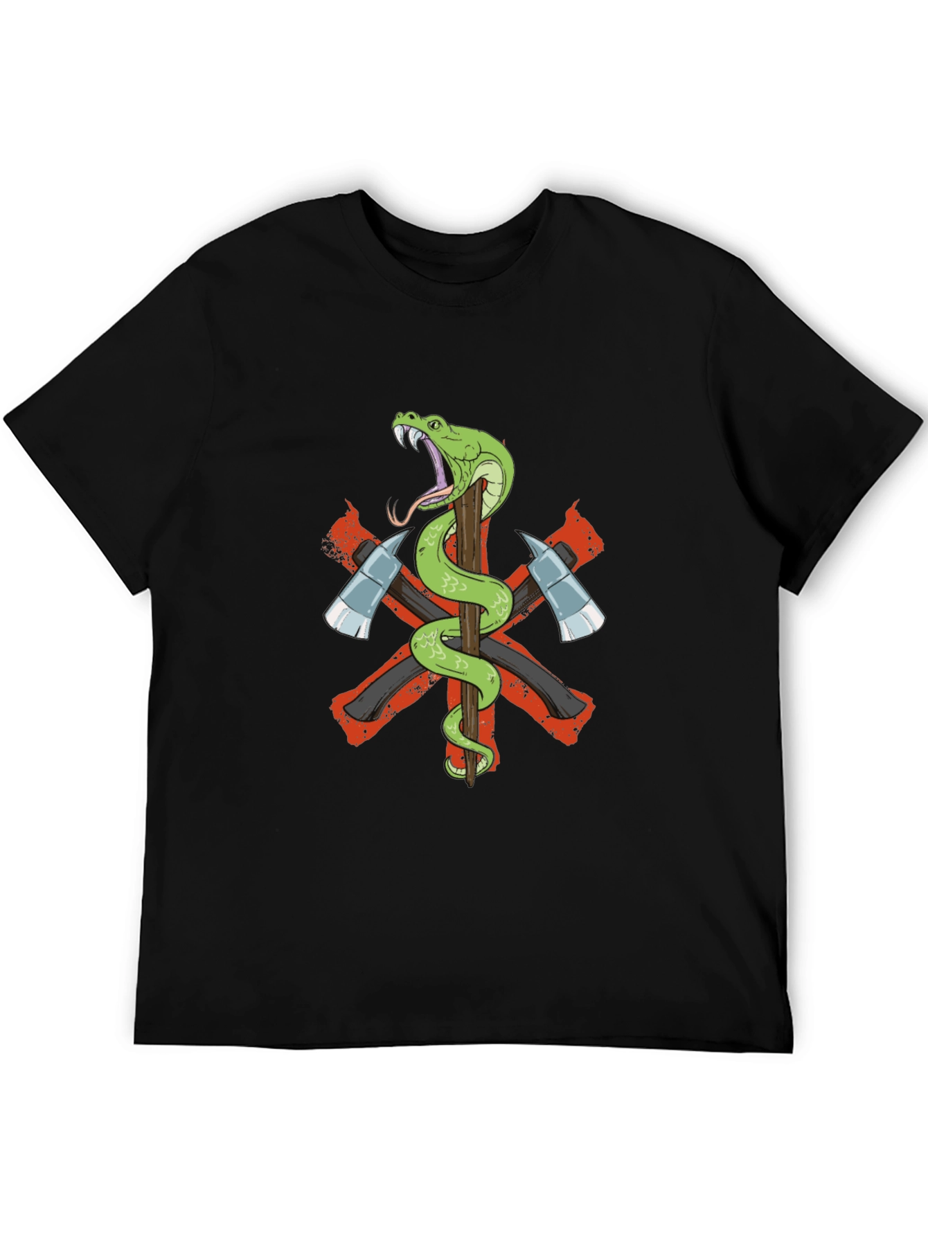 Snake & Axes Graphic T-Shirt - Bold Design!
