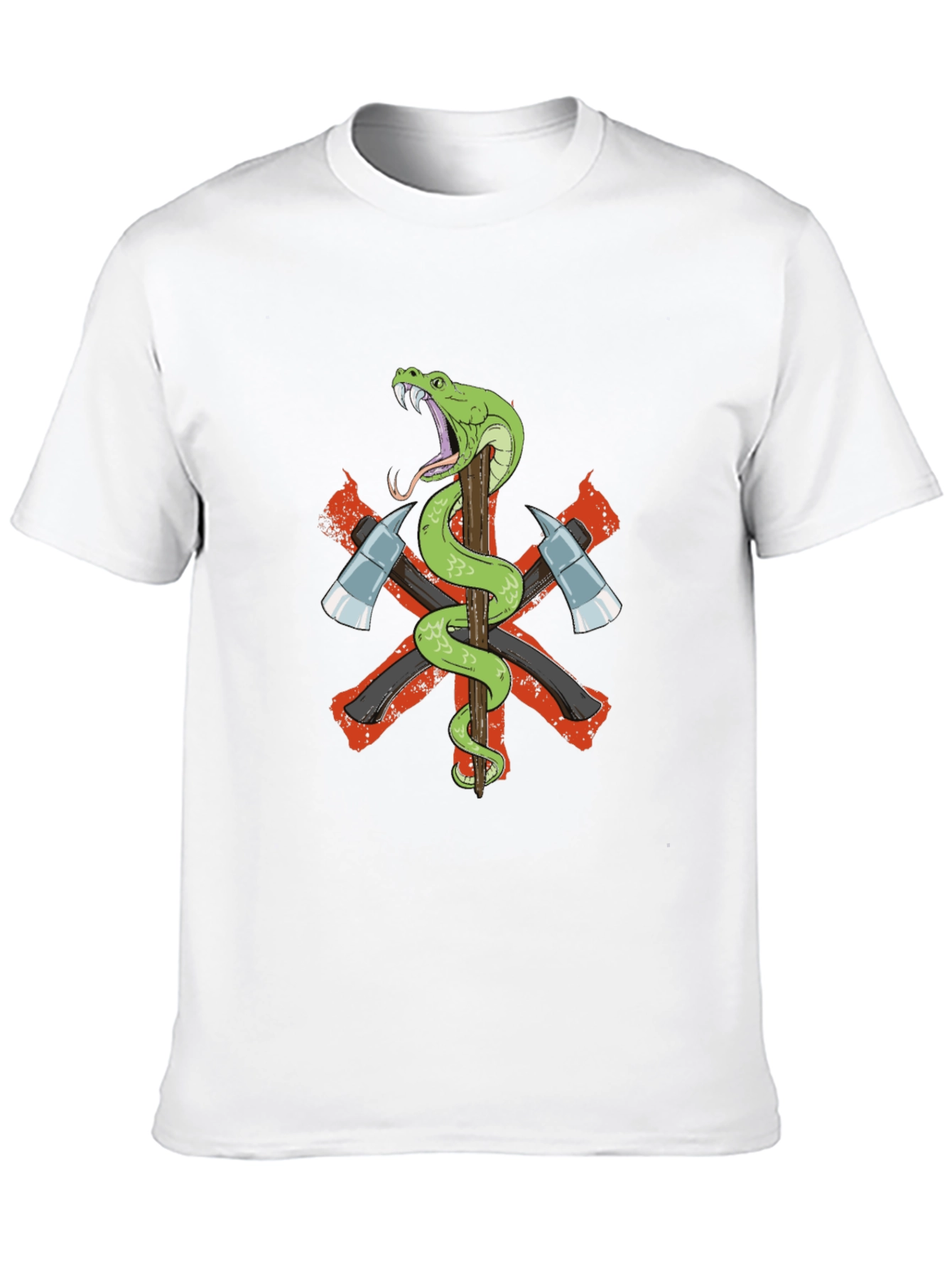 Snake & Axes Graphic T-Shirt - Bold Design!