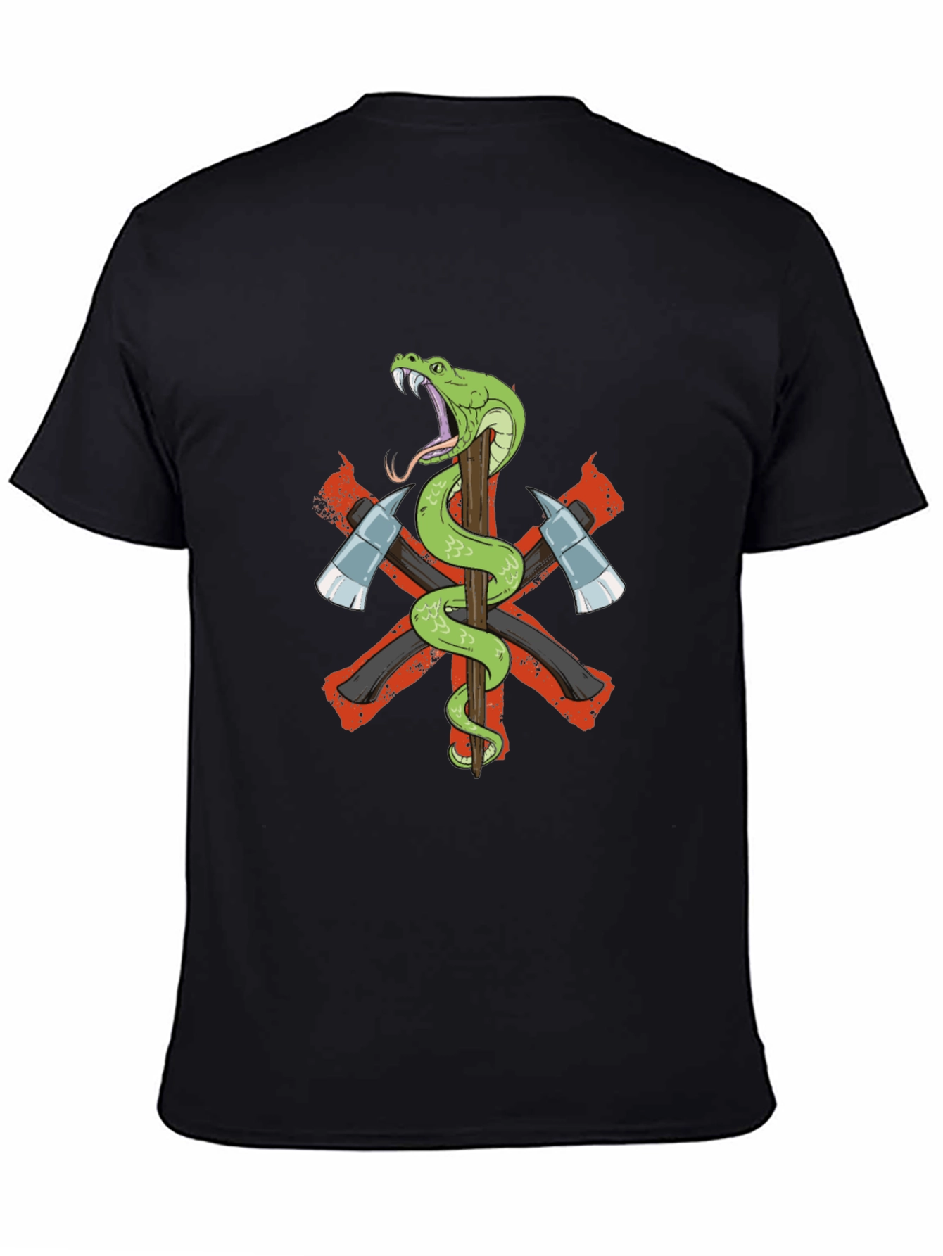 Snake & Axes Graphic T-Shirt - Bold Design!