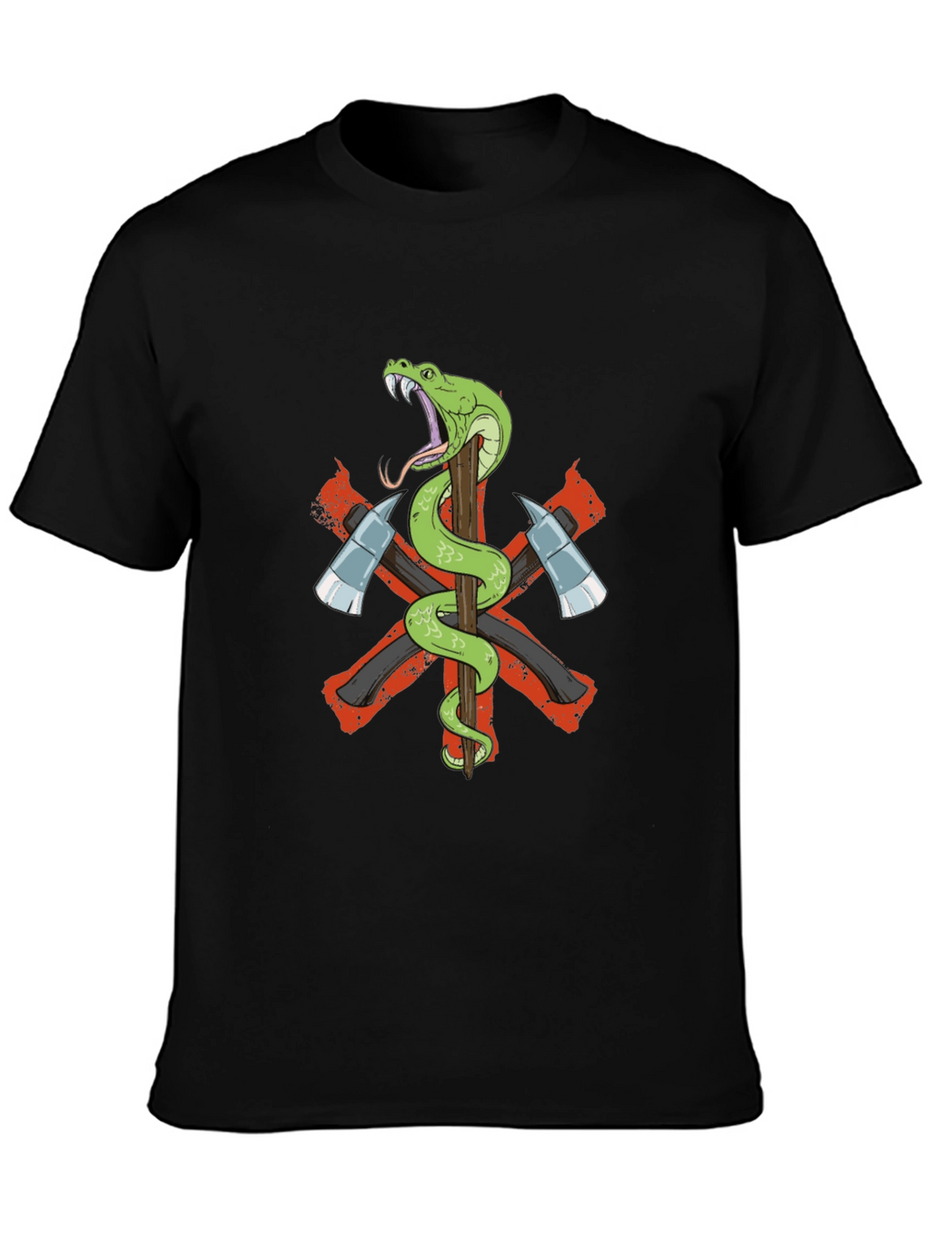 Snake & Axes Graphic T-Shirt - Bold Design!