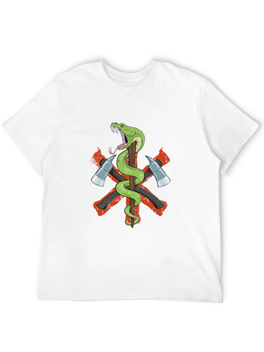 Snake & Axes Graphic T-Shirt - Bold Design!