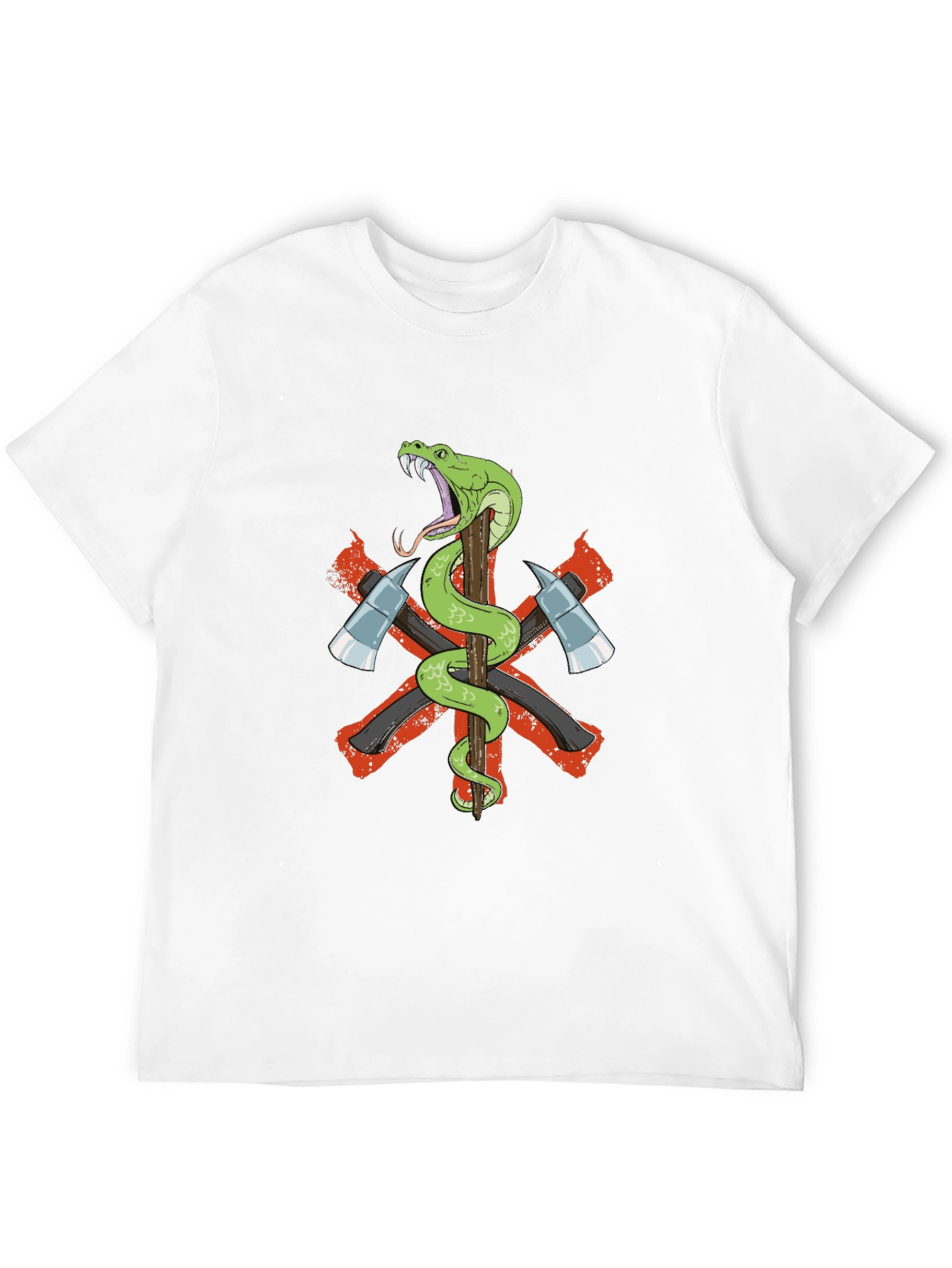 Snake & Axes Graphic T-Shirt - Bold Design!