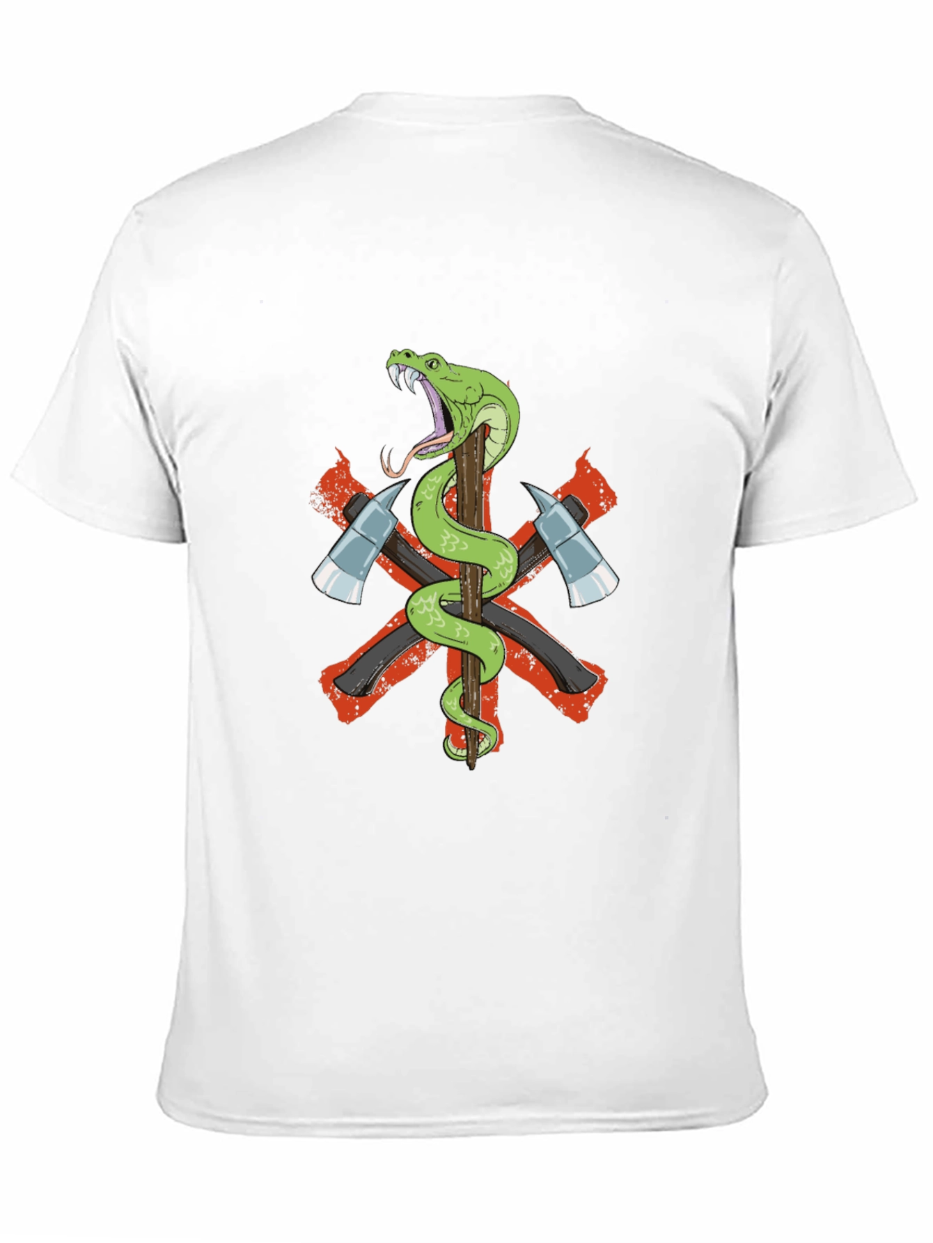 Snake & Axes Graphic T-Shirt - Bold Design!