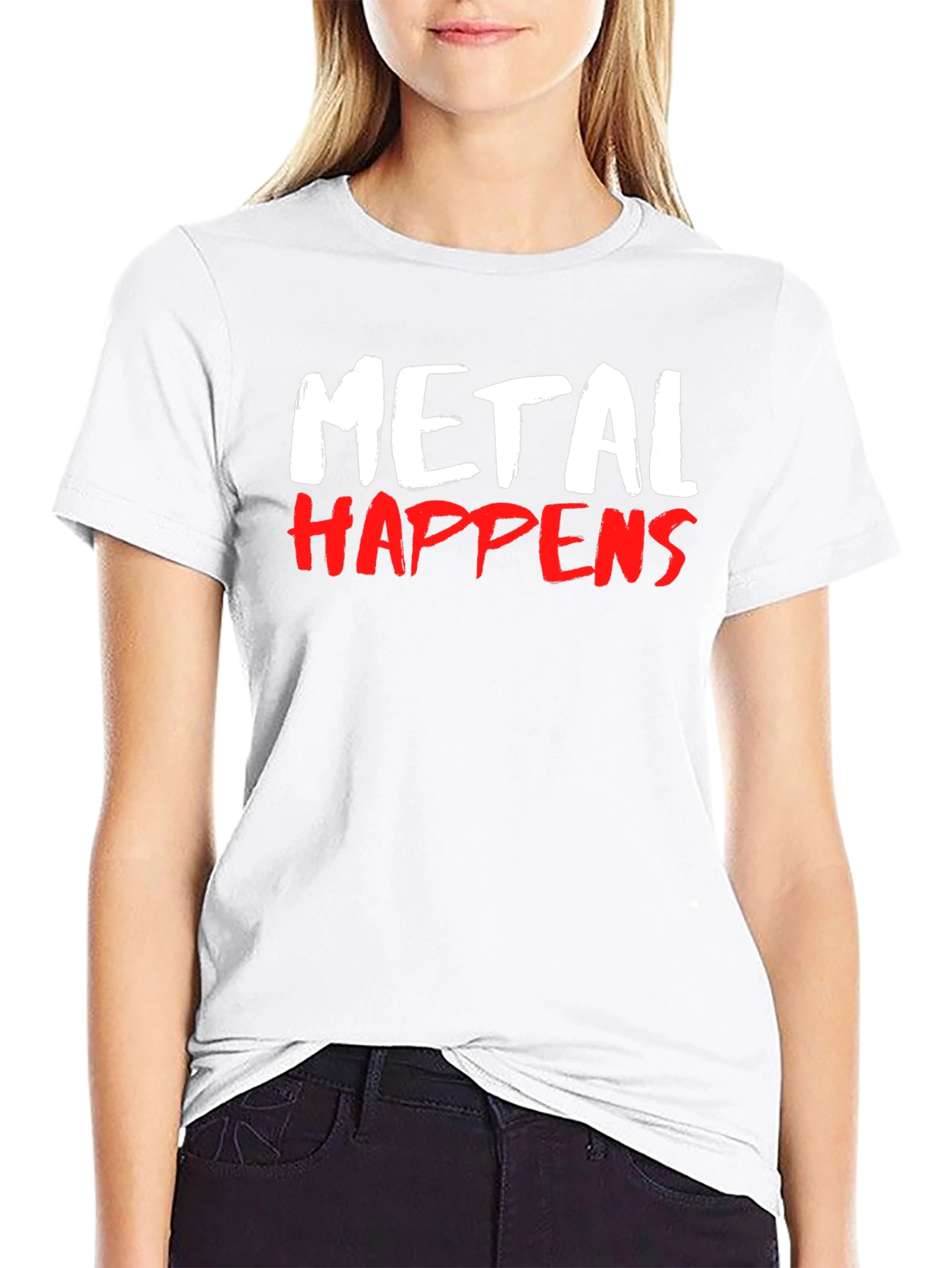 Metal Happens Graphic Print T-Shirt - Black