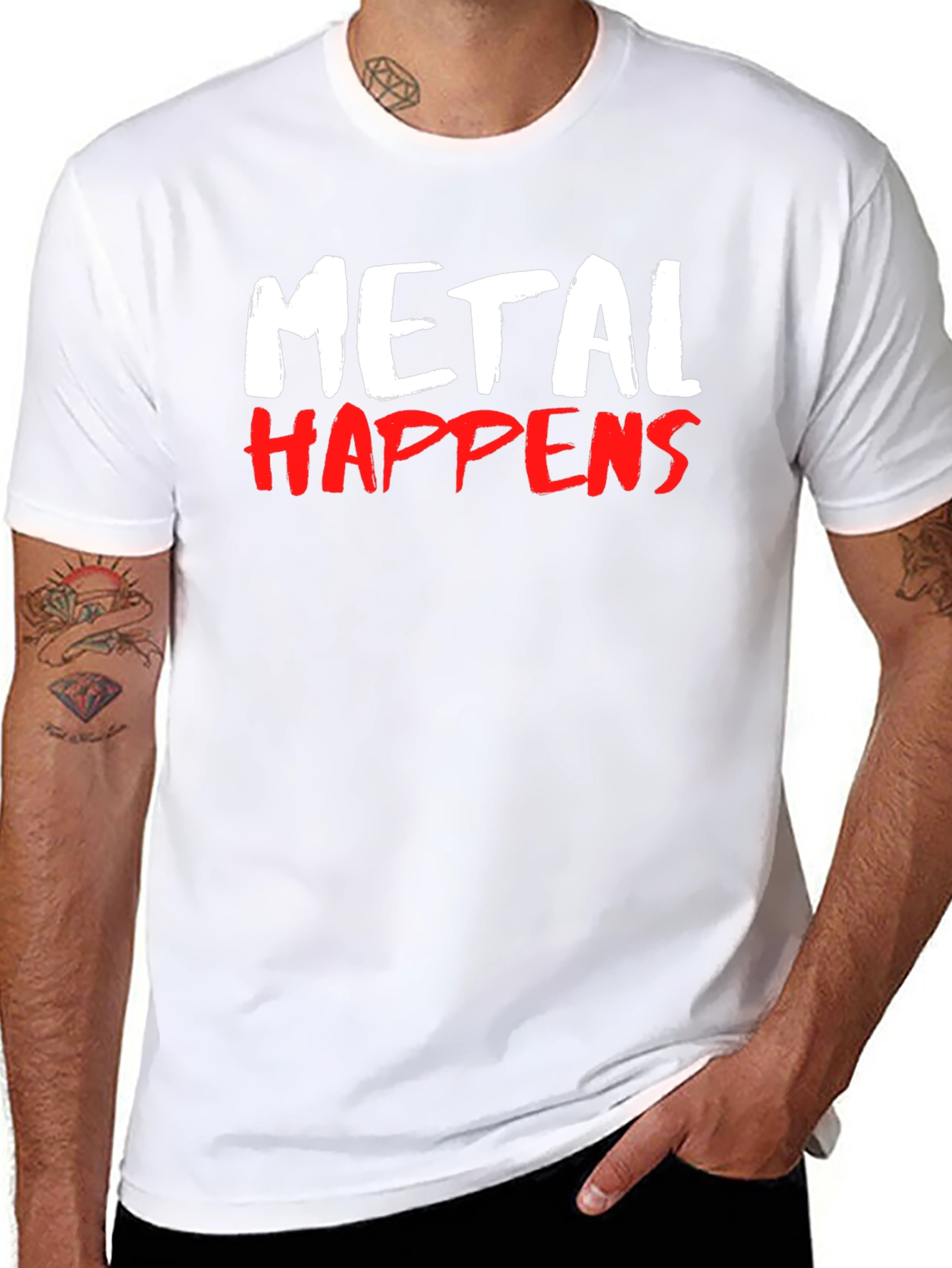 Metal Happens Graphic Print T-Shirt - Black