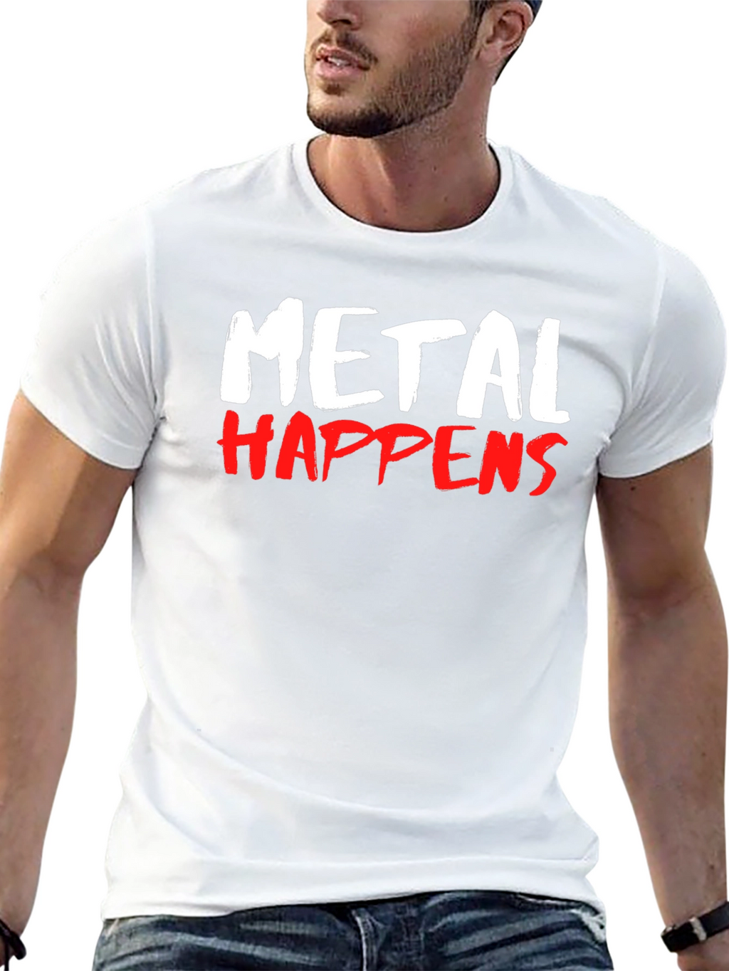 Metal Happens Graphic Print T-Shirt - Black