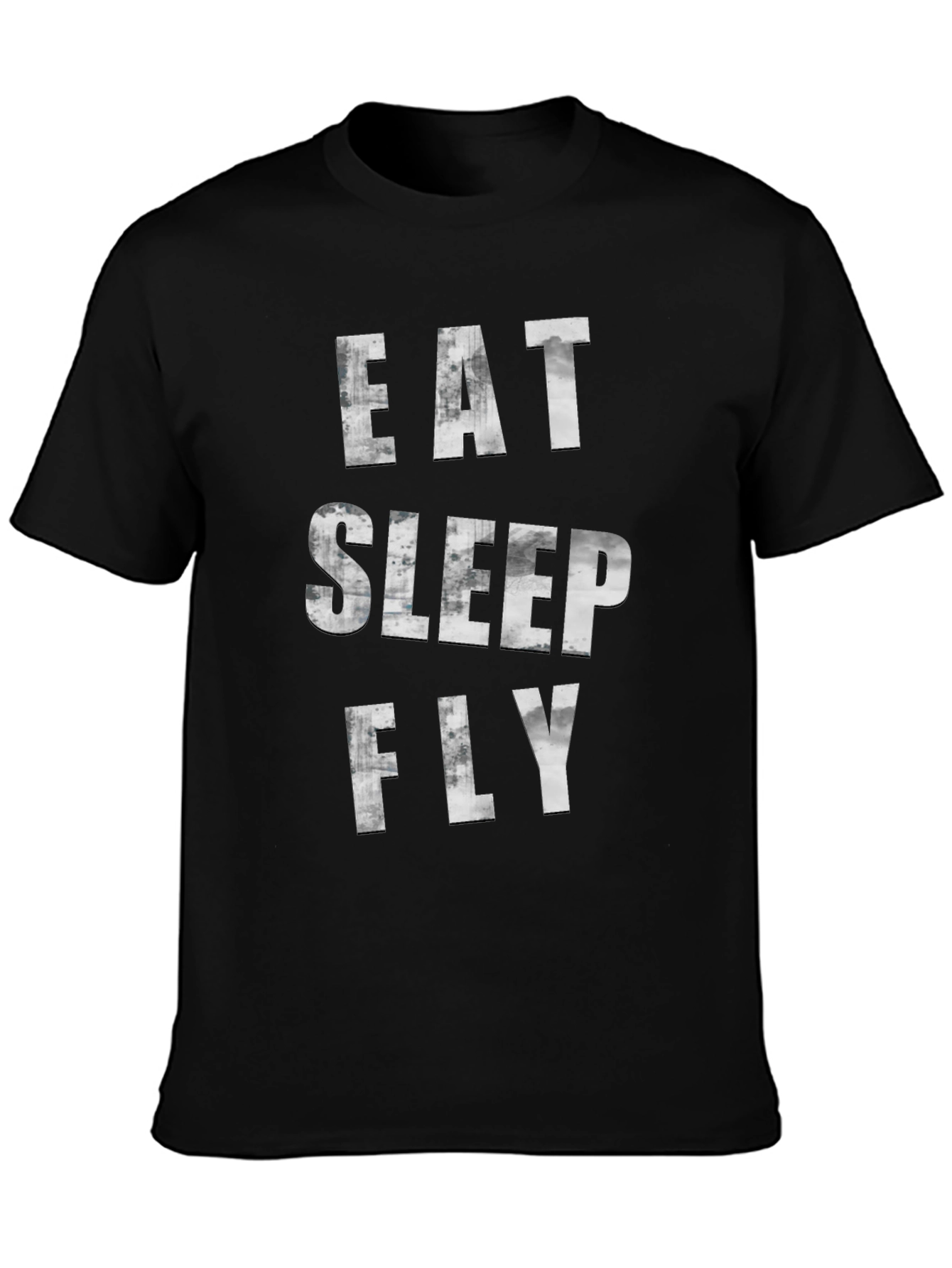 Eat Sleep Fly Graphic Tee - Black Casual T-Shirt