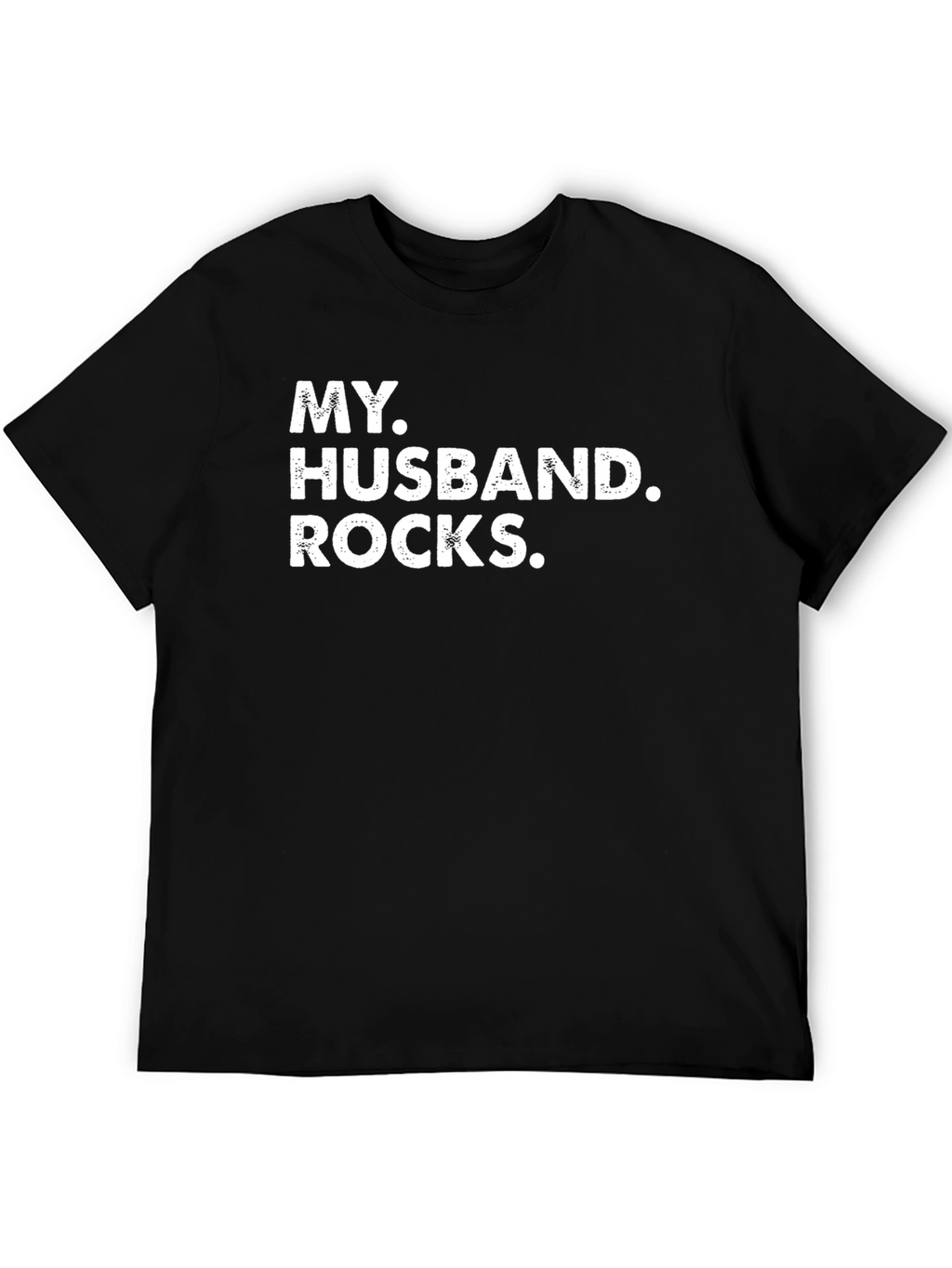 My Husband Rocks Black Cotton Graphic Tee