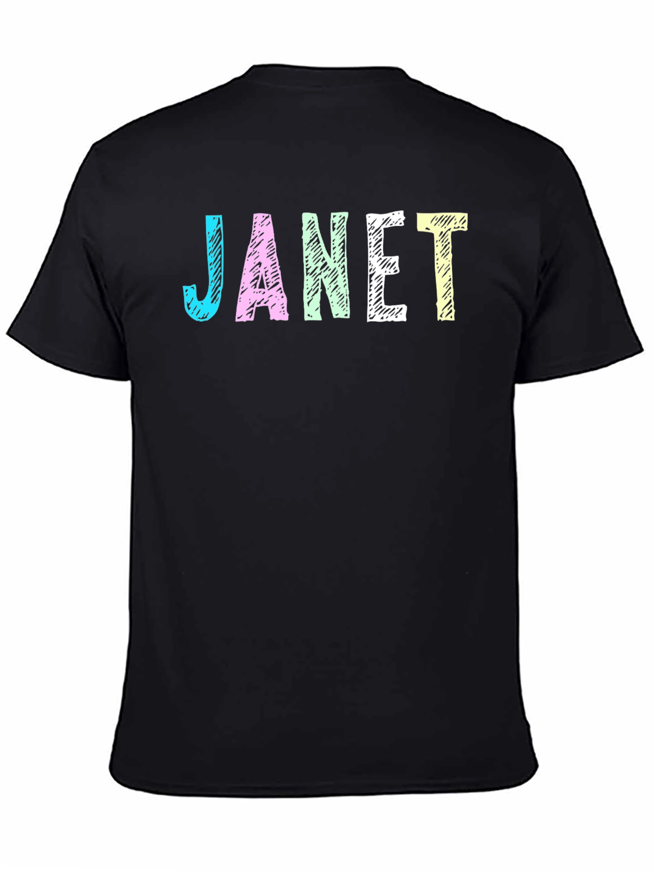 Janet Graphic T-Shirt - Black Crew Neck Tee