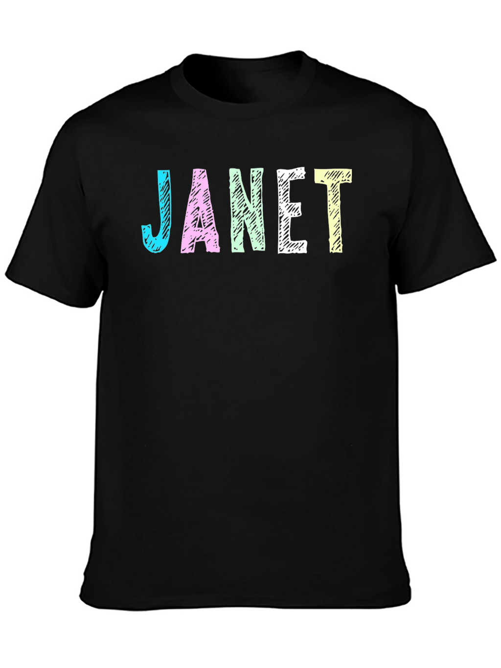 Janet Graphic T-Shirt - Black Crew Neck Tee