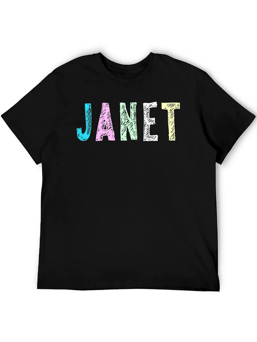 Janet Graphic T-Shirt - Black Crew Neck Tee