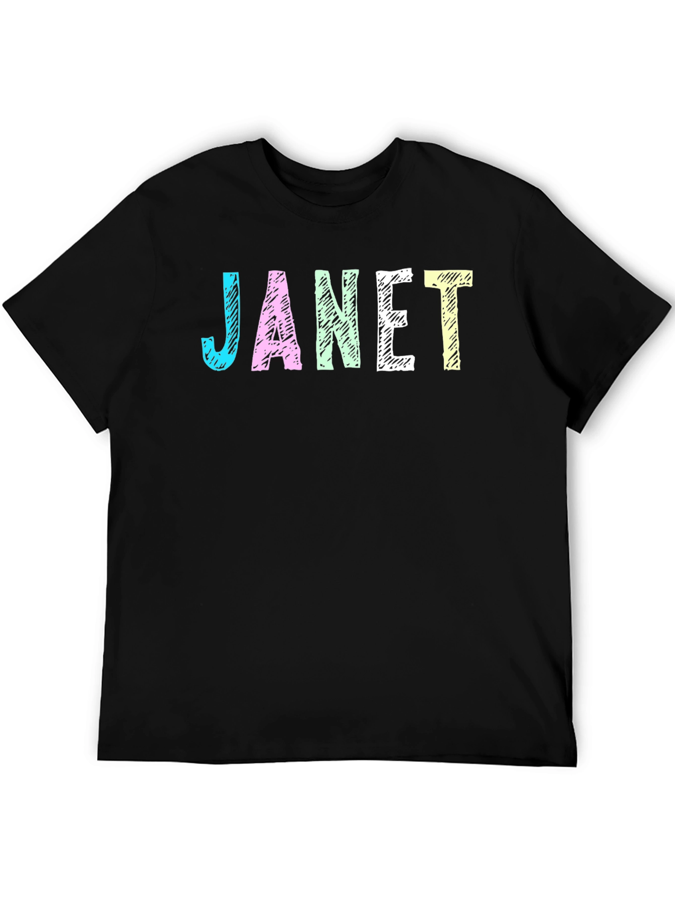 Janet Graphic T-Shirt - Black Crew Neck Tee