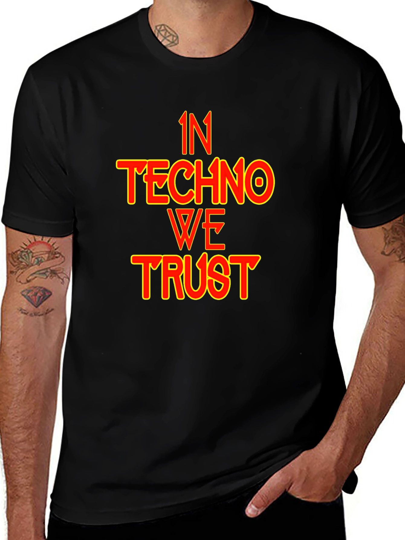 In Techno We Trust Black T-Shirt