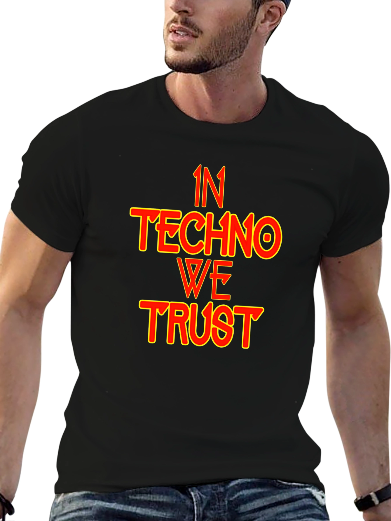 In Techno We Trust Black T-Shirt