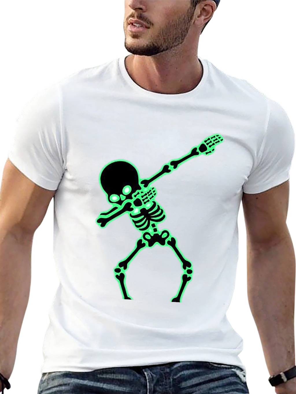 Glow-in-Dark Skeleton Dab Graphic Tee