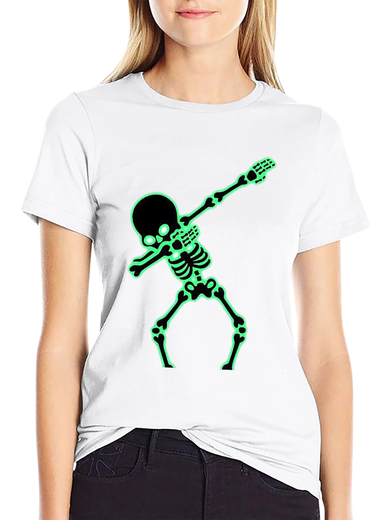 Glow-in-Dark Skeleton Dab Graphic Tee