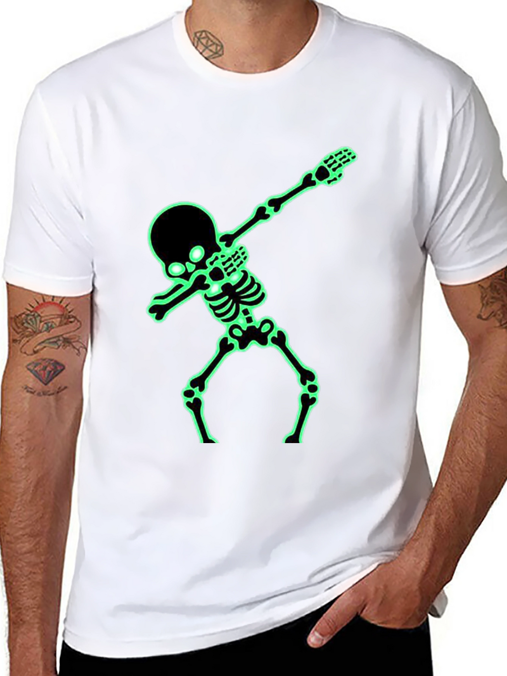 Glow-in-Dark Skeleton Dab Graphic Tee