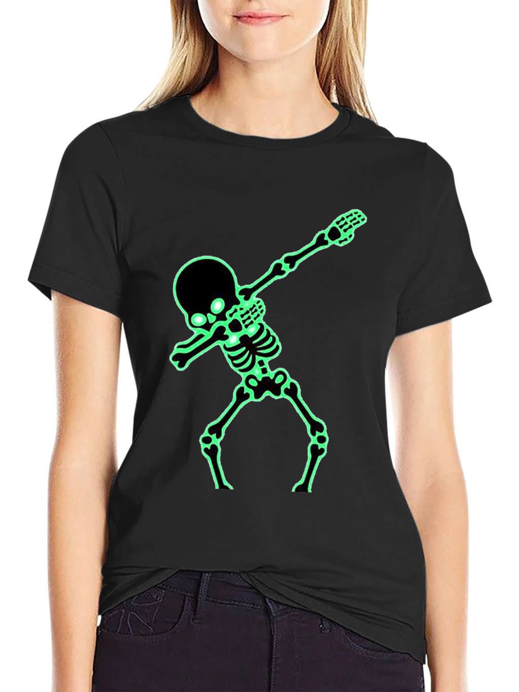 Glow-in-Dark Skeleton Dab Graphic Tee