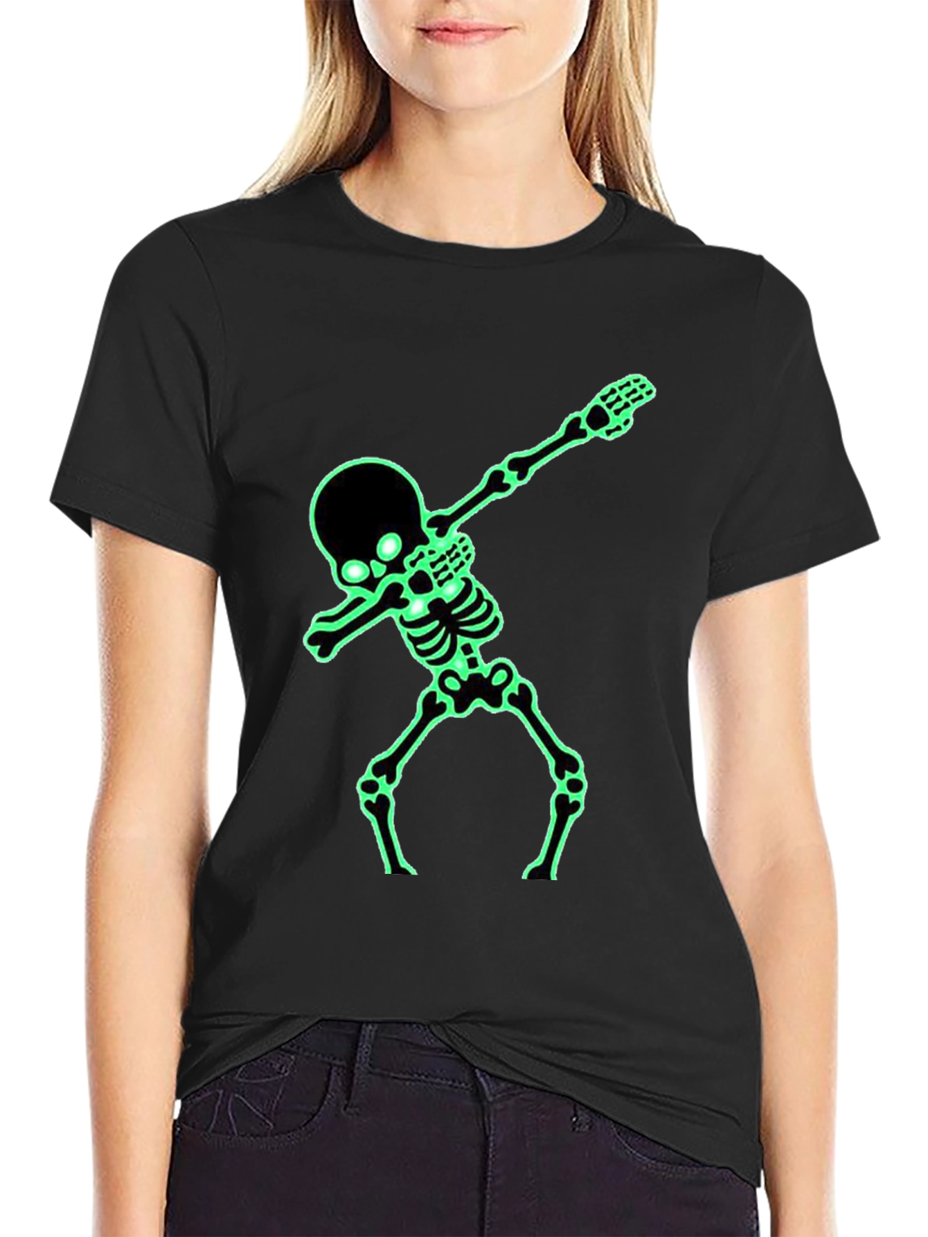 Glow-in-Dark Skeleton Dab Graphic Tee