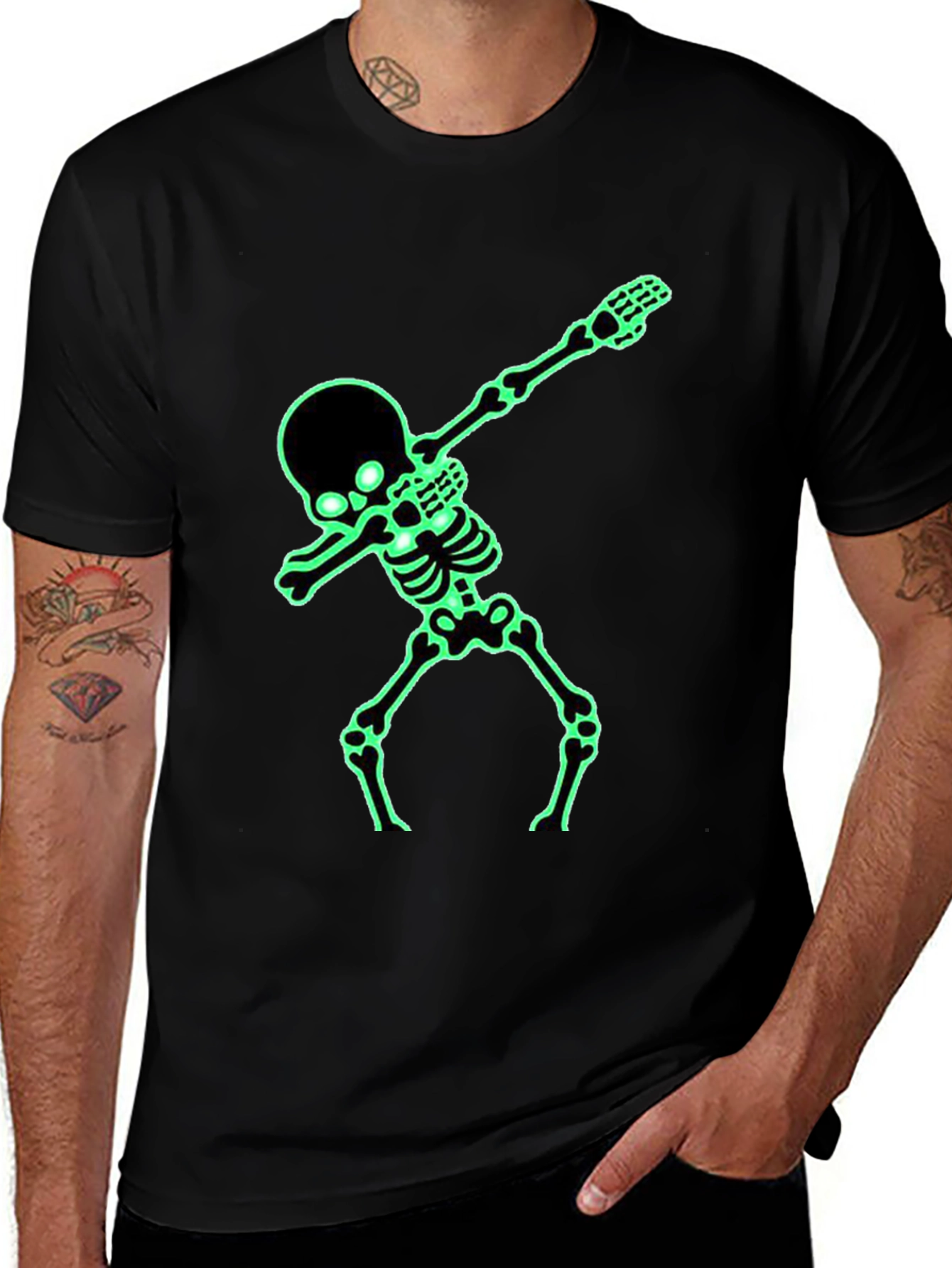 Glow-in-Dark Skeleton Dab Graphic Tee