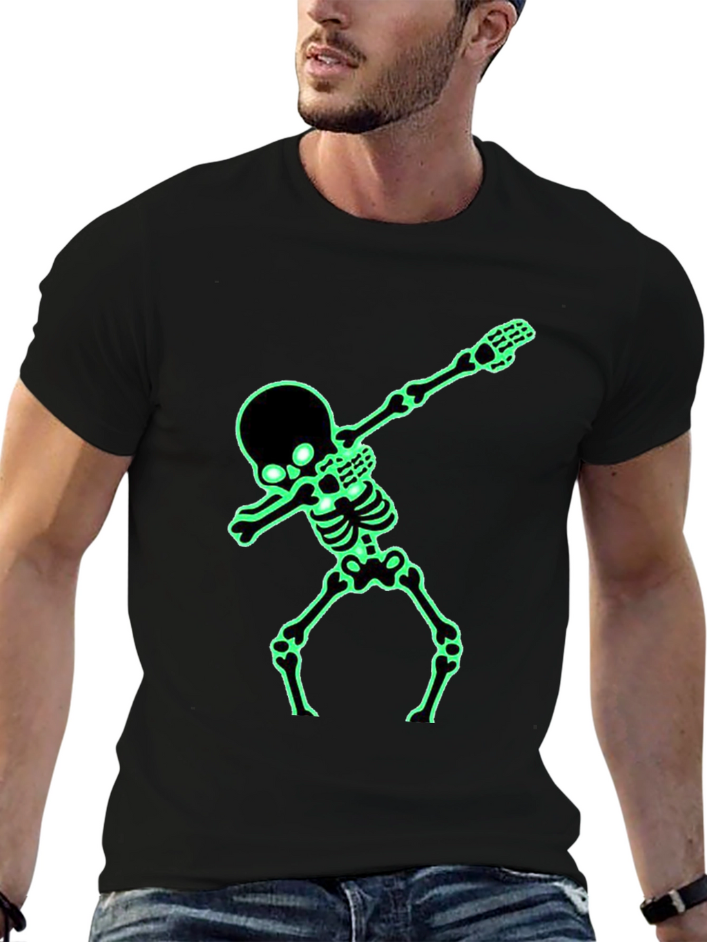 Glow-in-Dark Skeleton Dab Graphic Tee