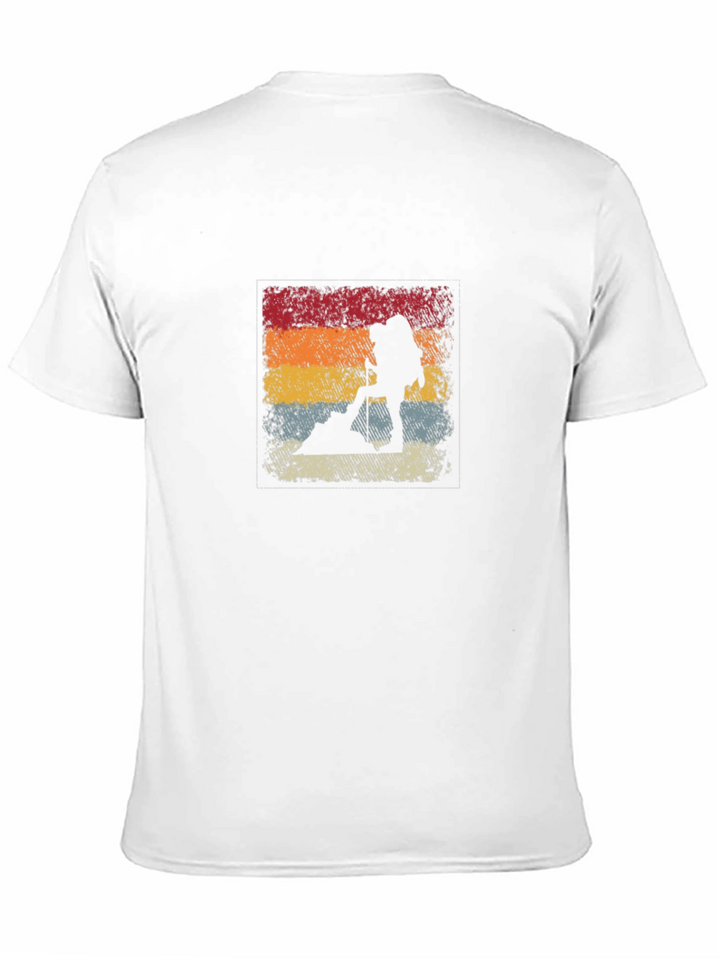 Retro Hiker Silhouette T-Shirt - Black