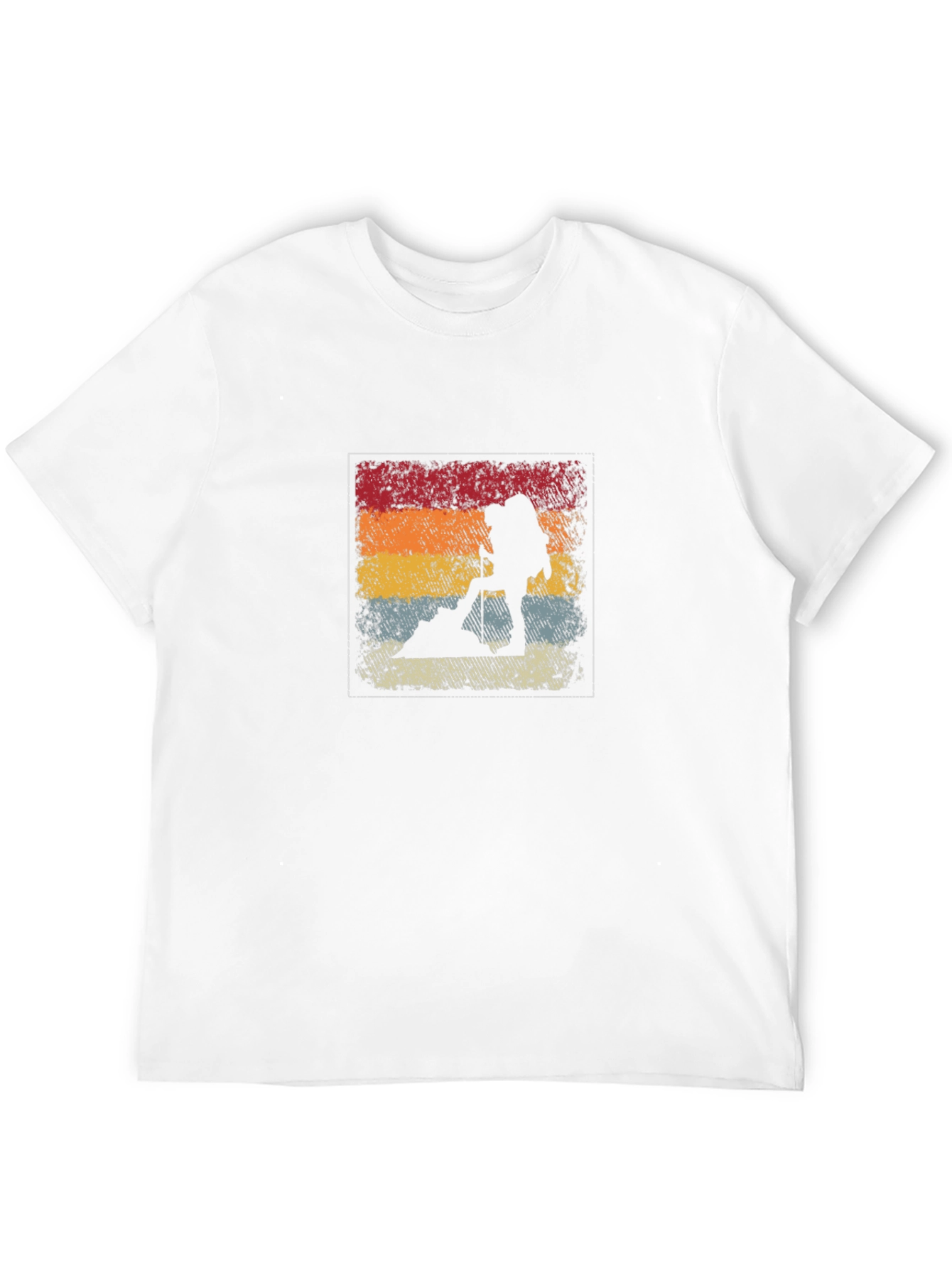 Retro Hiker Silhouette T-Shirt - Black