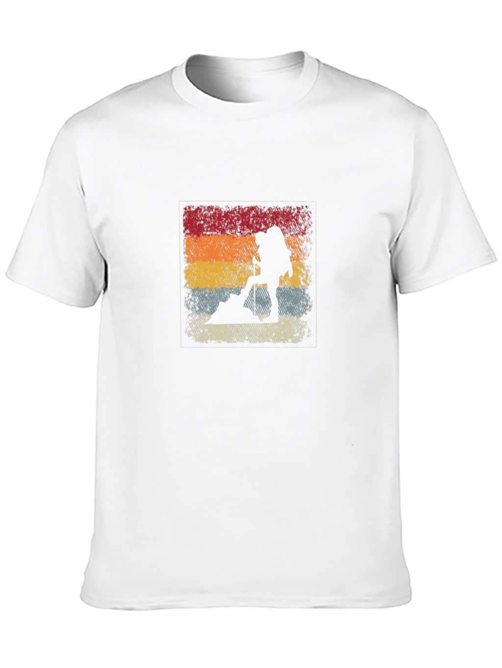 Retro Hiker Silhouette T-Shirt - Black
