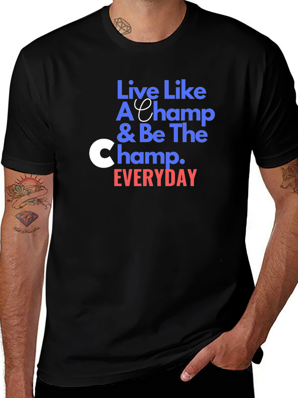 Live Like A Champ Black T-Shirt