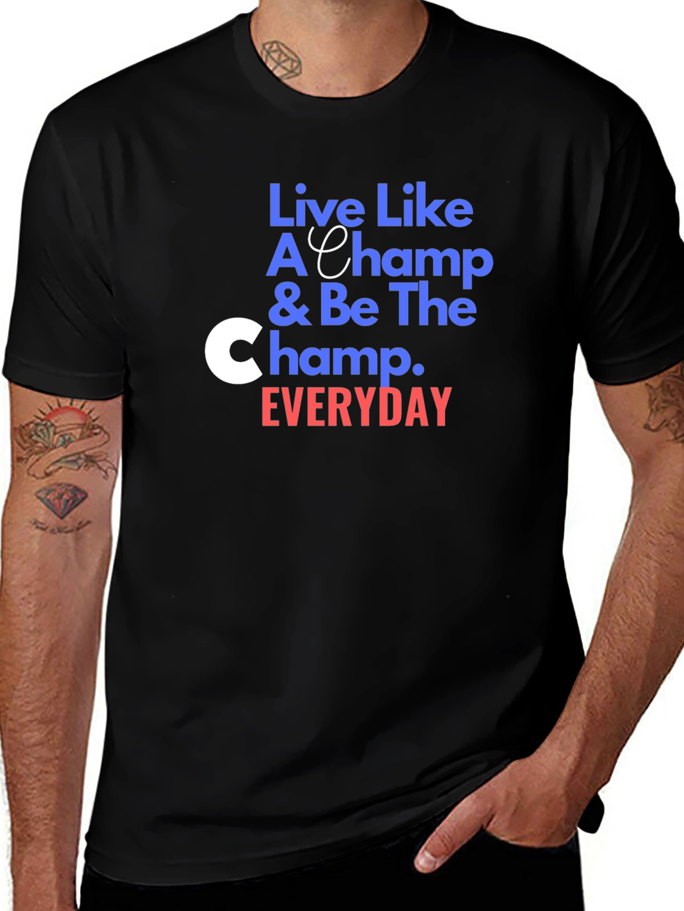 Live Like A Champ Black T-Shirt