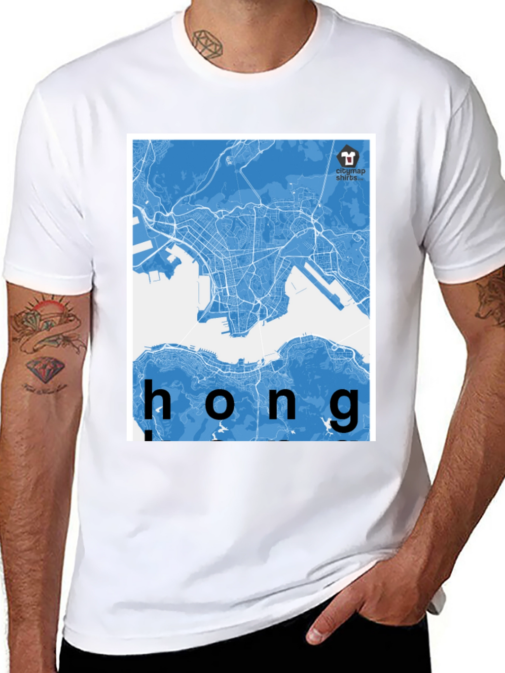 Hong Kong City Map Graphic Tee