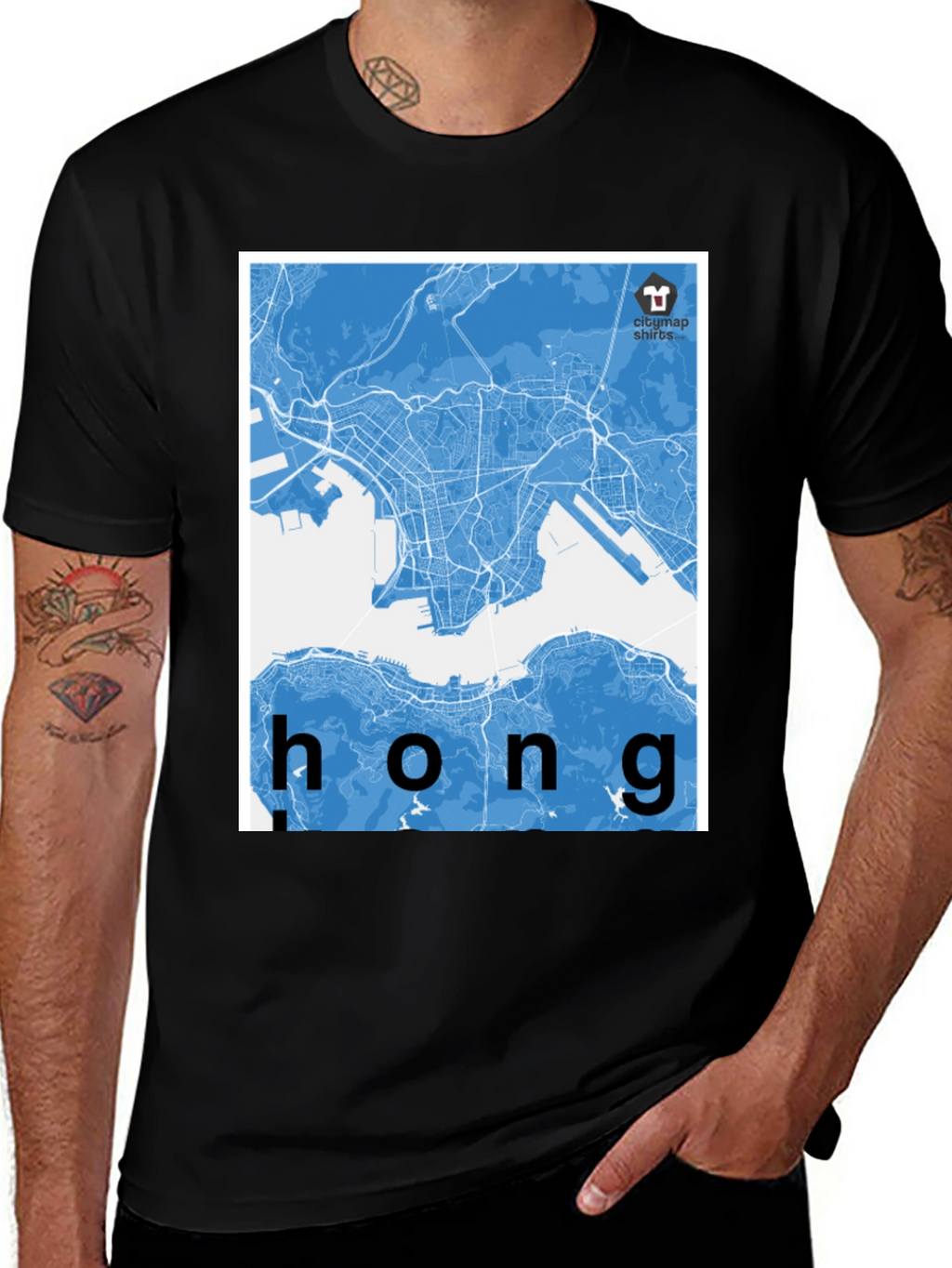 Hong Kong City Map Graphic Tee