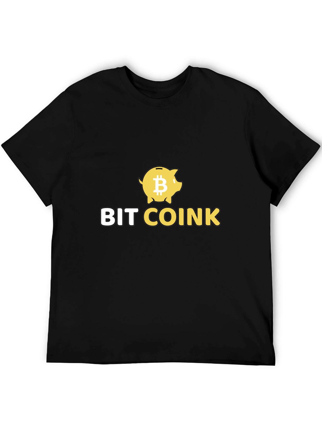 Bit Coink Black T-Shirt - Crypto Piggy Bank Design