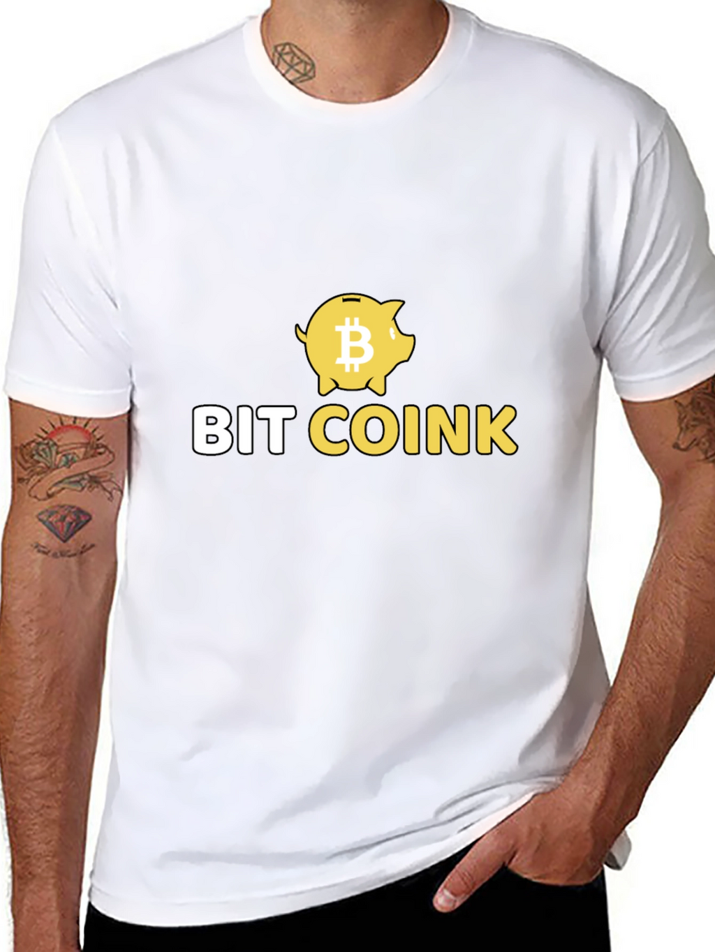 Bit Coink Black T-Shirt - Crypto Piggy Bank Design