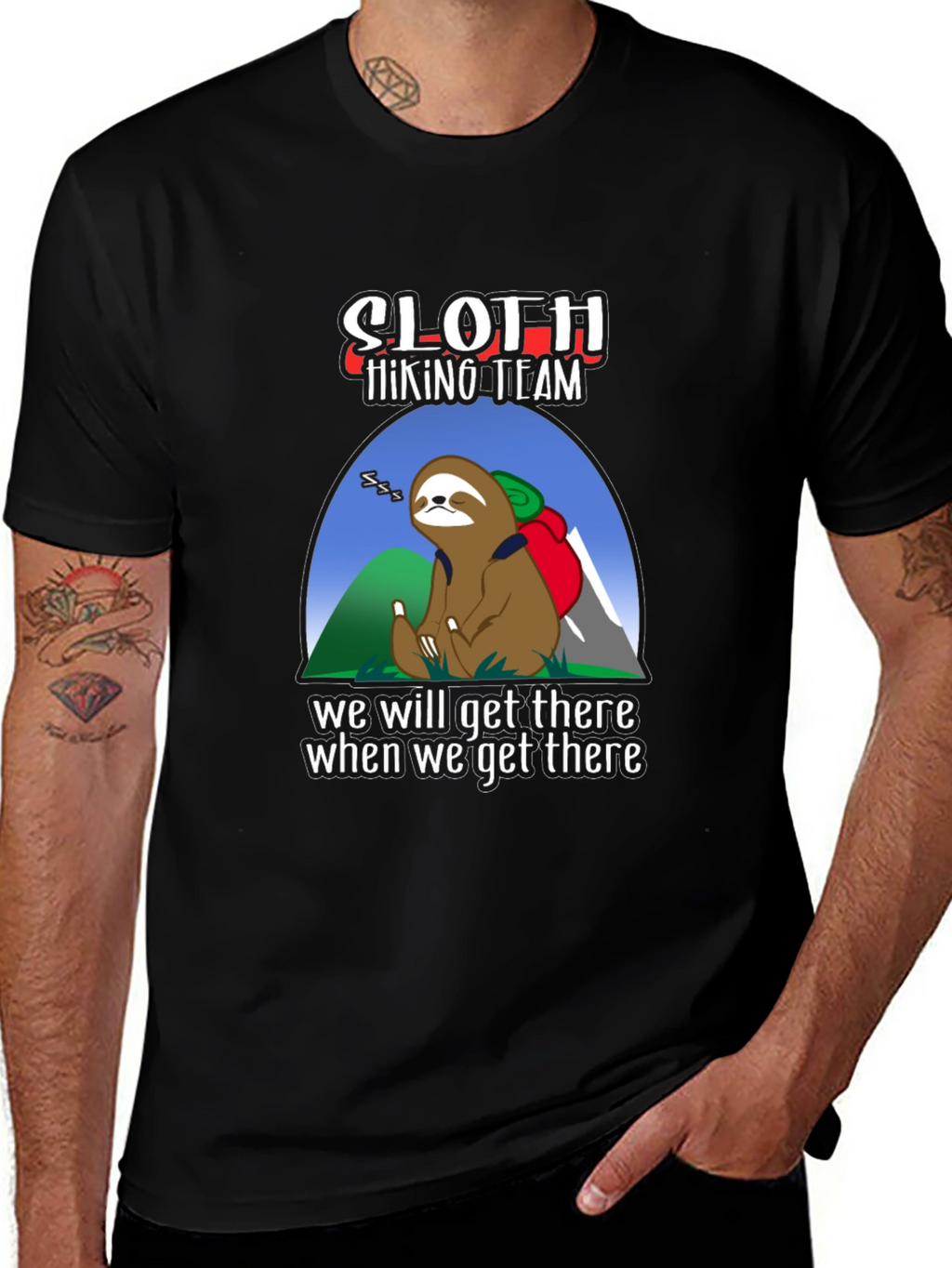 Sloth Hiking Team T-Shirt - Funny Adventure Tee